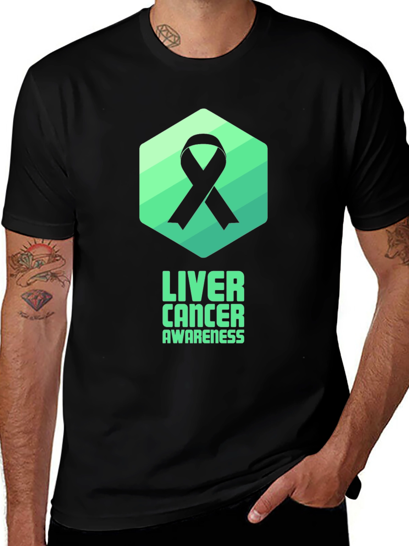 Variant 12 of Liver Cancer Awareness Ribbon T-Shirt