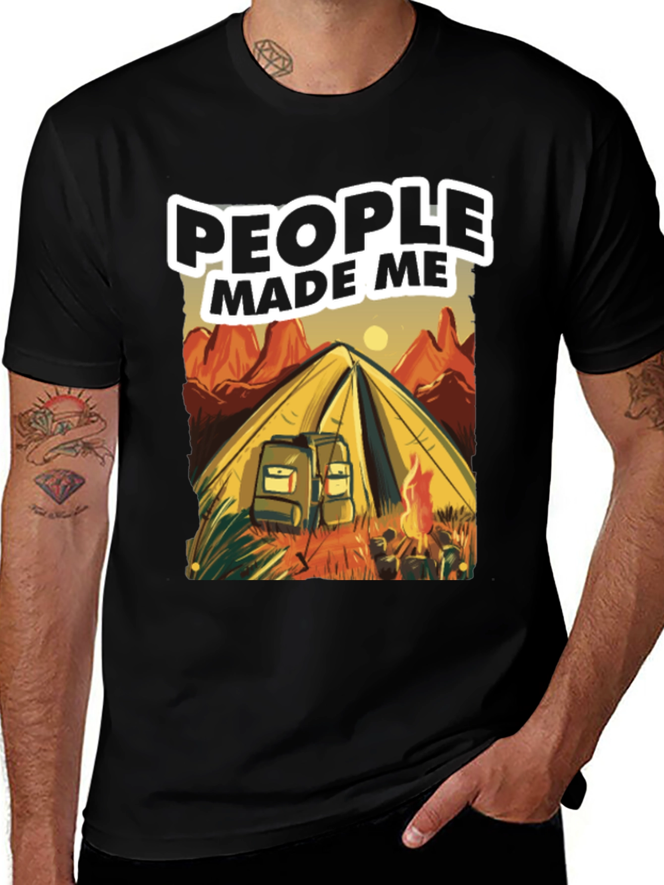 Variant 22 of Camping Graphic Tee - People Made Me Do It
