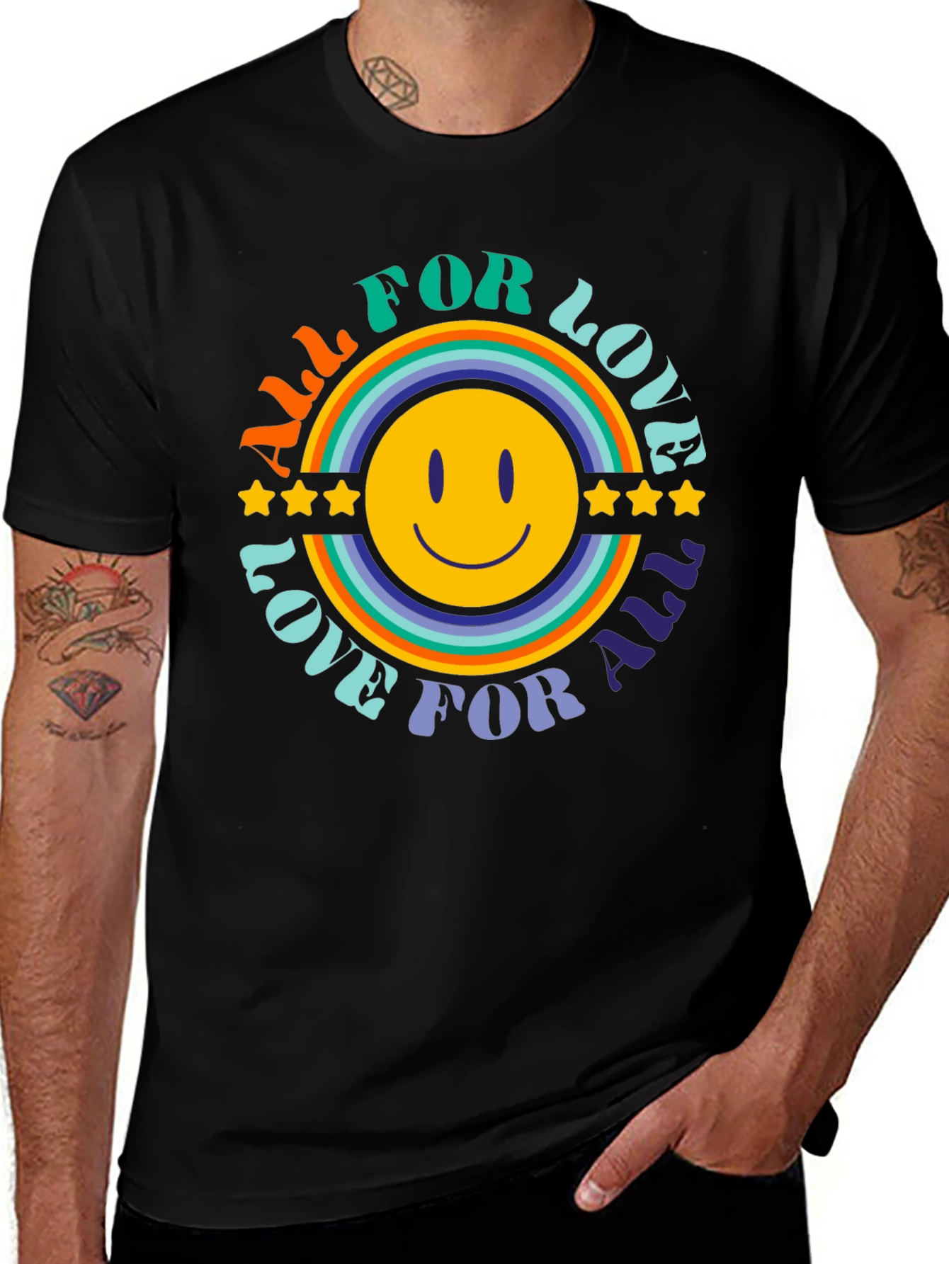 Variant 10 of All For Love T-Shirt - Retro Smiley Face Tee