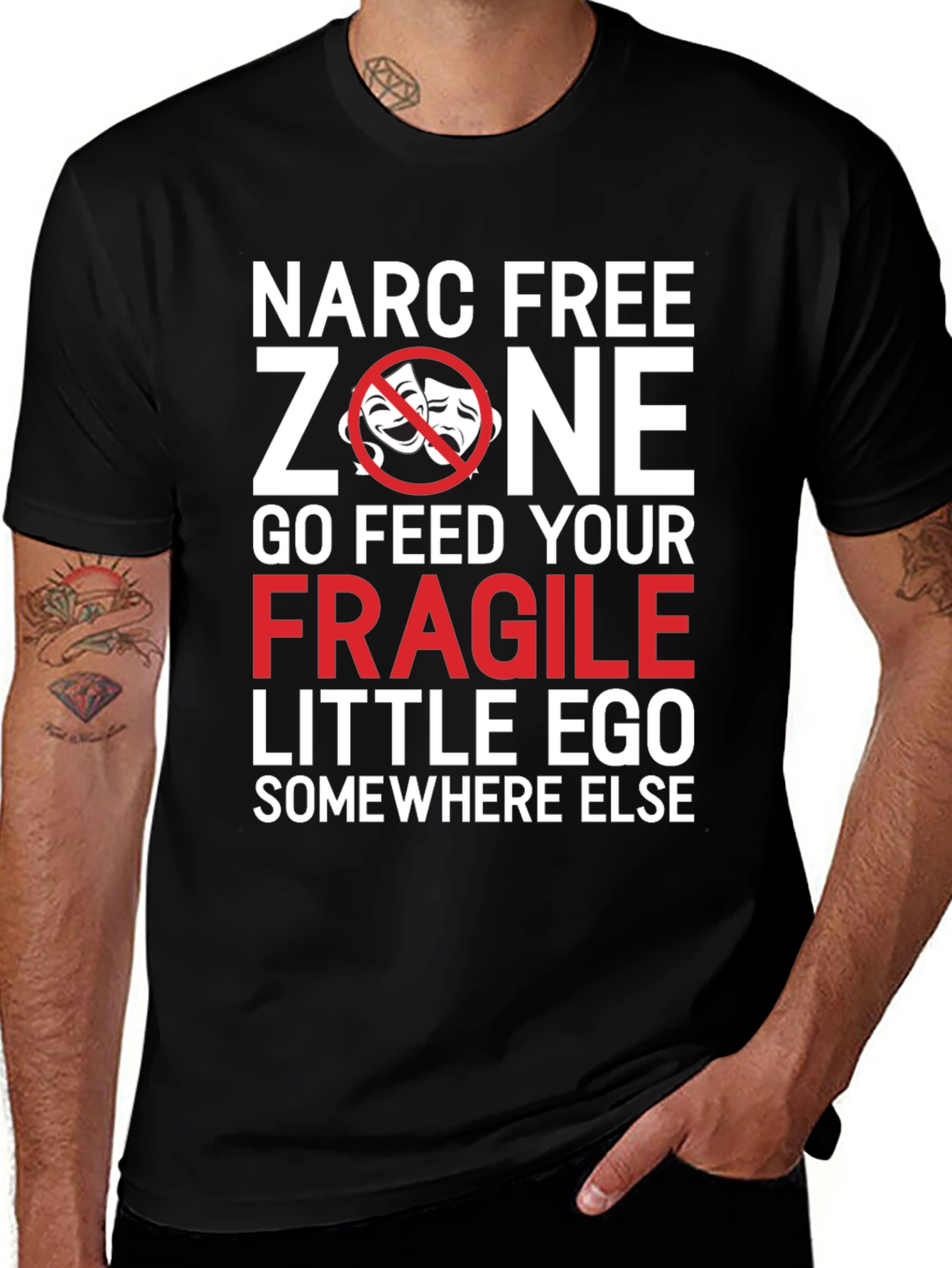 Variant 10 of Narc Free Zone T-Shirt - Sarcastic Graphic Tee