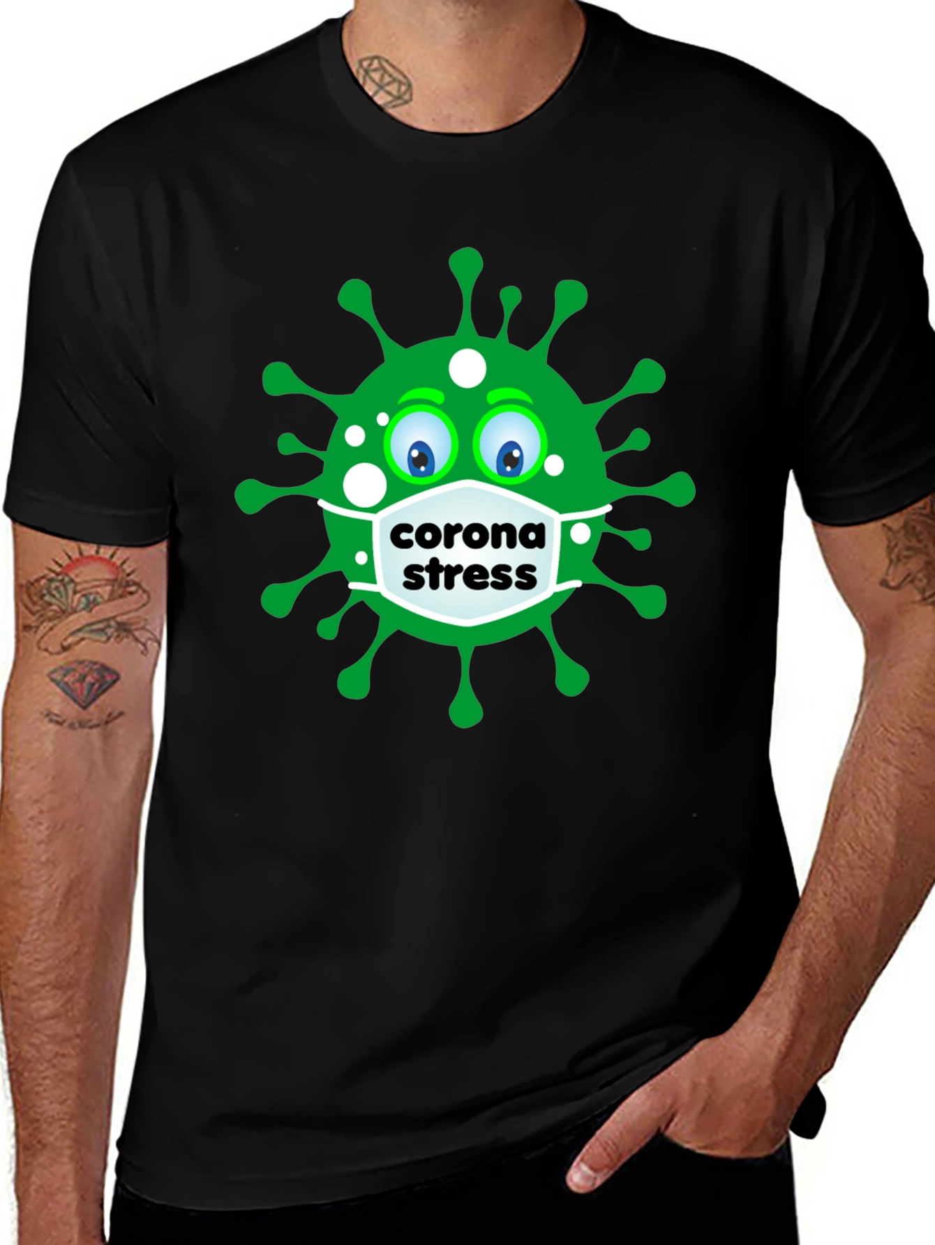 Variant 6 of Corona Stress T-Shirt - Funny Pandemic Tee