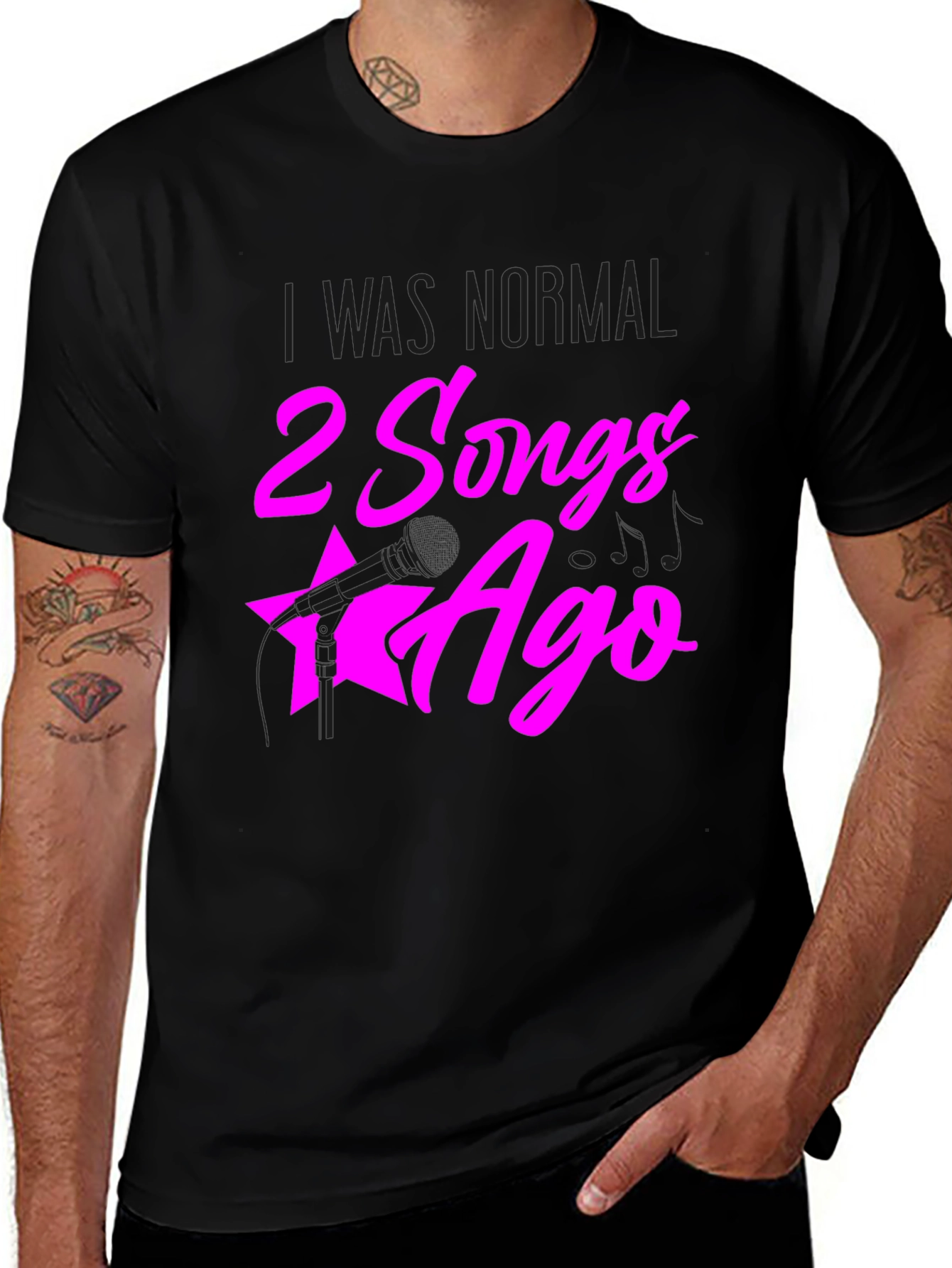 Variant 12 of I Was Normal 2 Songs Ago Black Graphic Tee