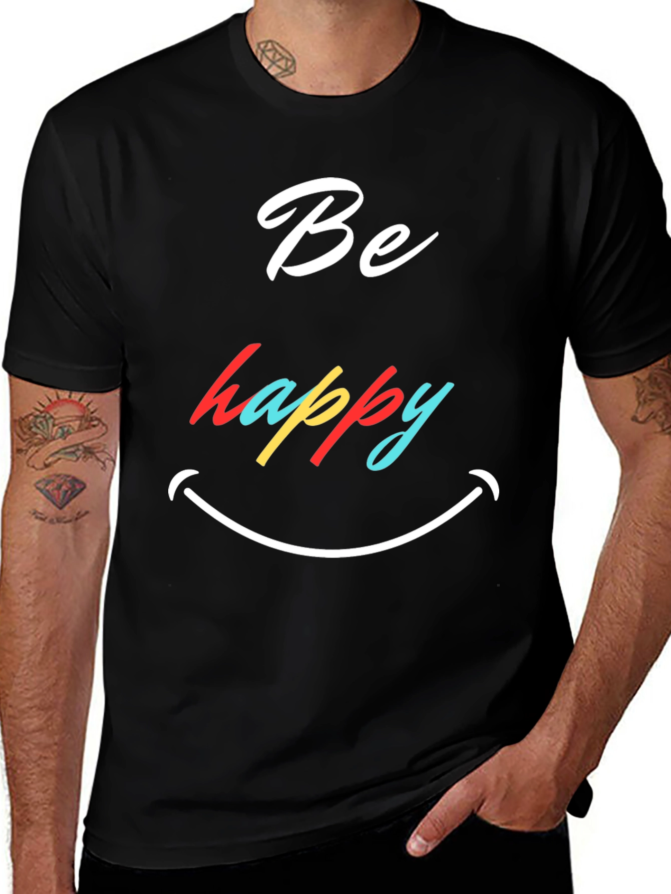 Variant 16 of Be Happy Graphic T-Shirt - Stylish Comfort