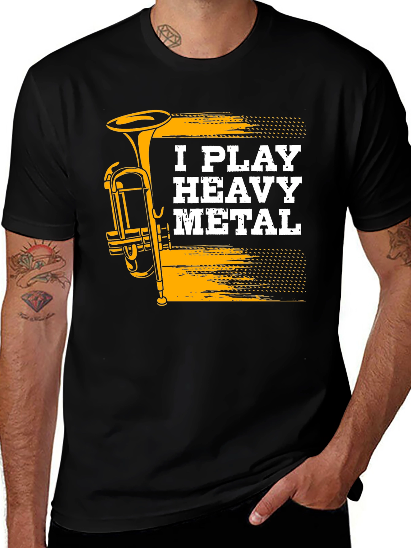 Variant 22 of I Play Heavy Metal Trumpet Graphic Tee