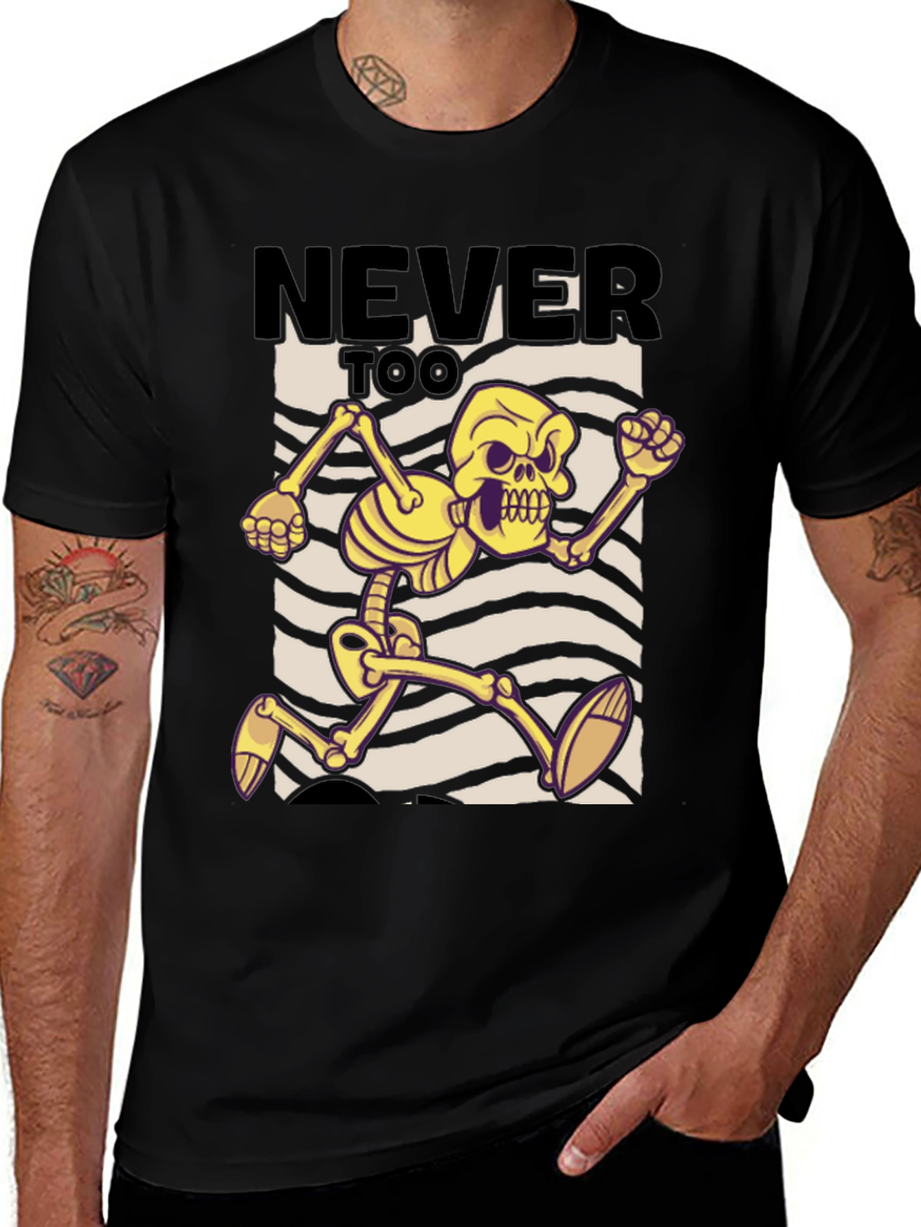 Variant 28 of Never Too Late Skeleton T-Shirt