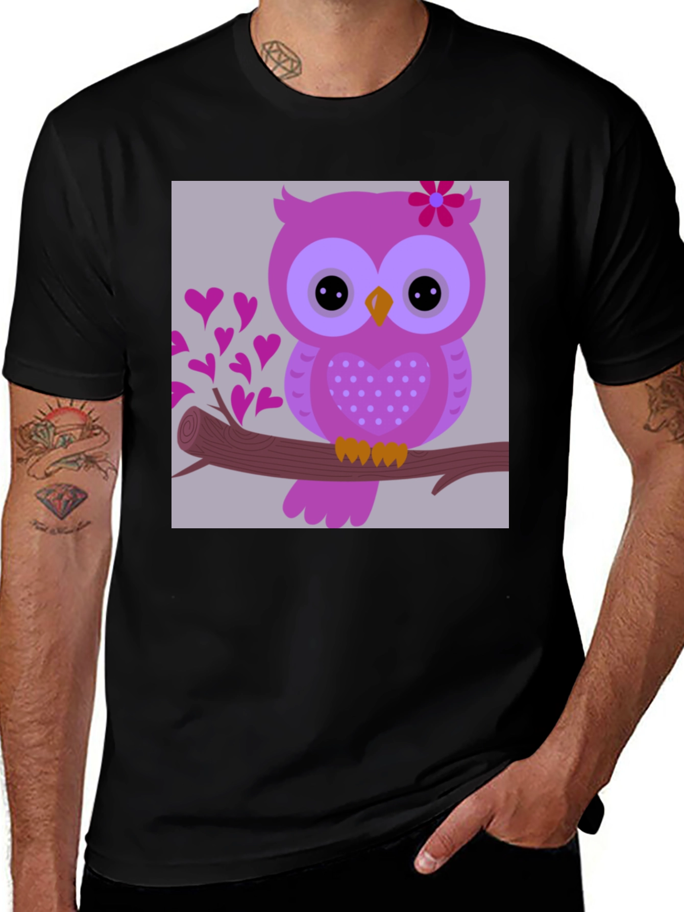 Variant 28 of Cute Owl on Branch Graphic T-Shirt