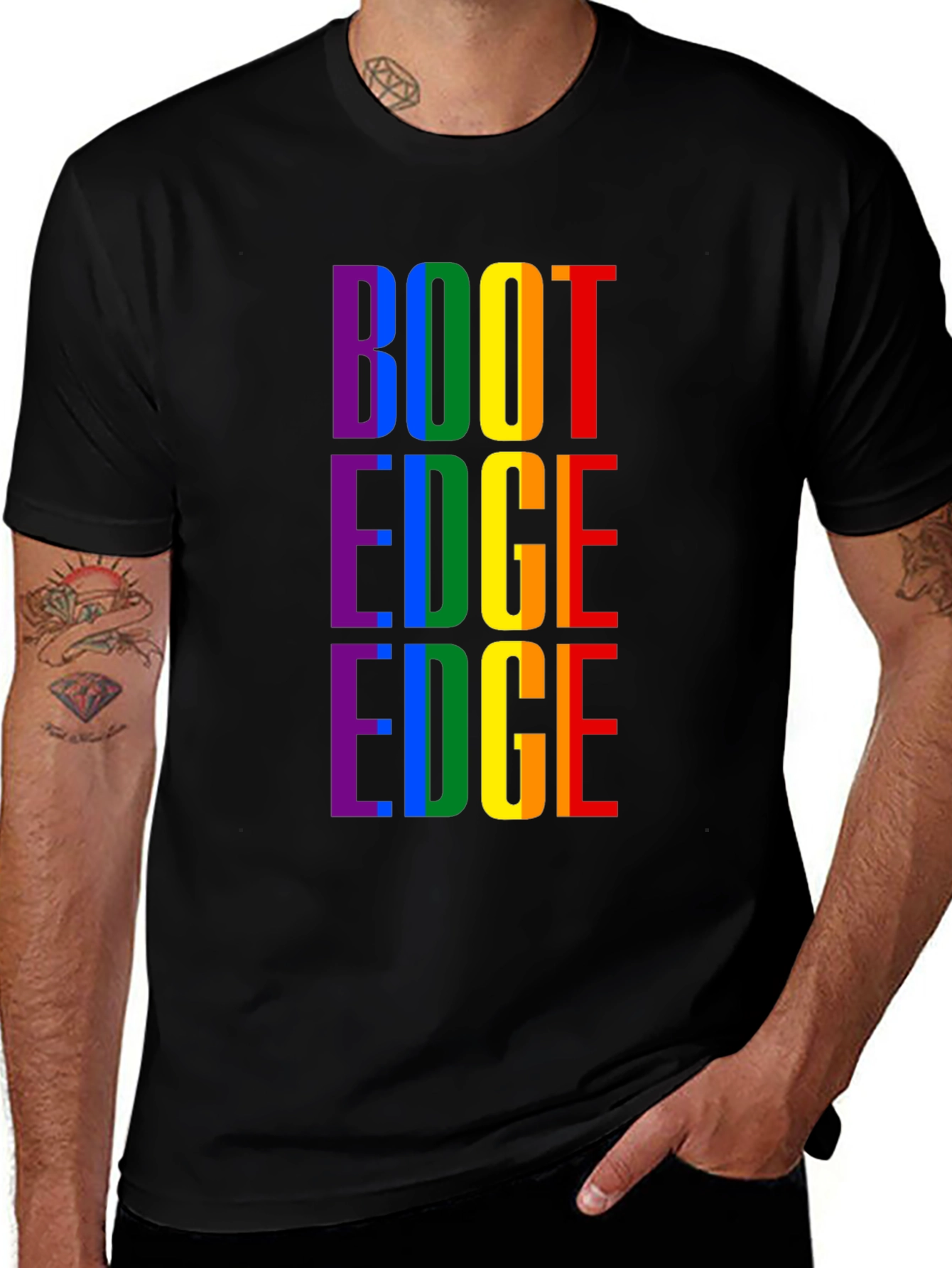 Variant 12 of Rainbow "BOOT EDGE EDGE" Pride T-Shirt