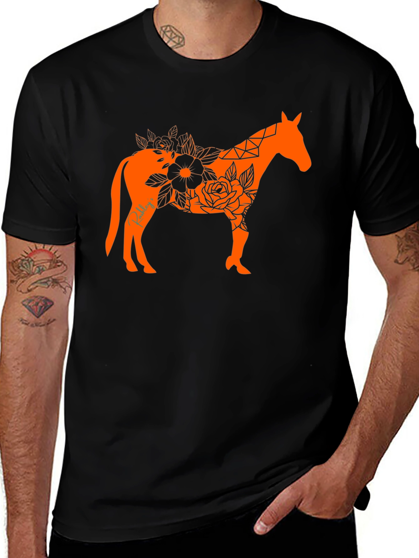 Variant 24 of Floral Horse Graphic Tee