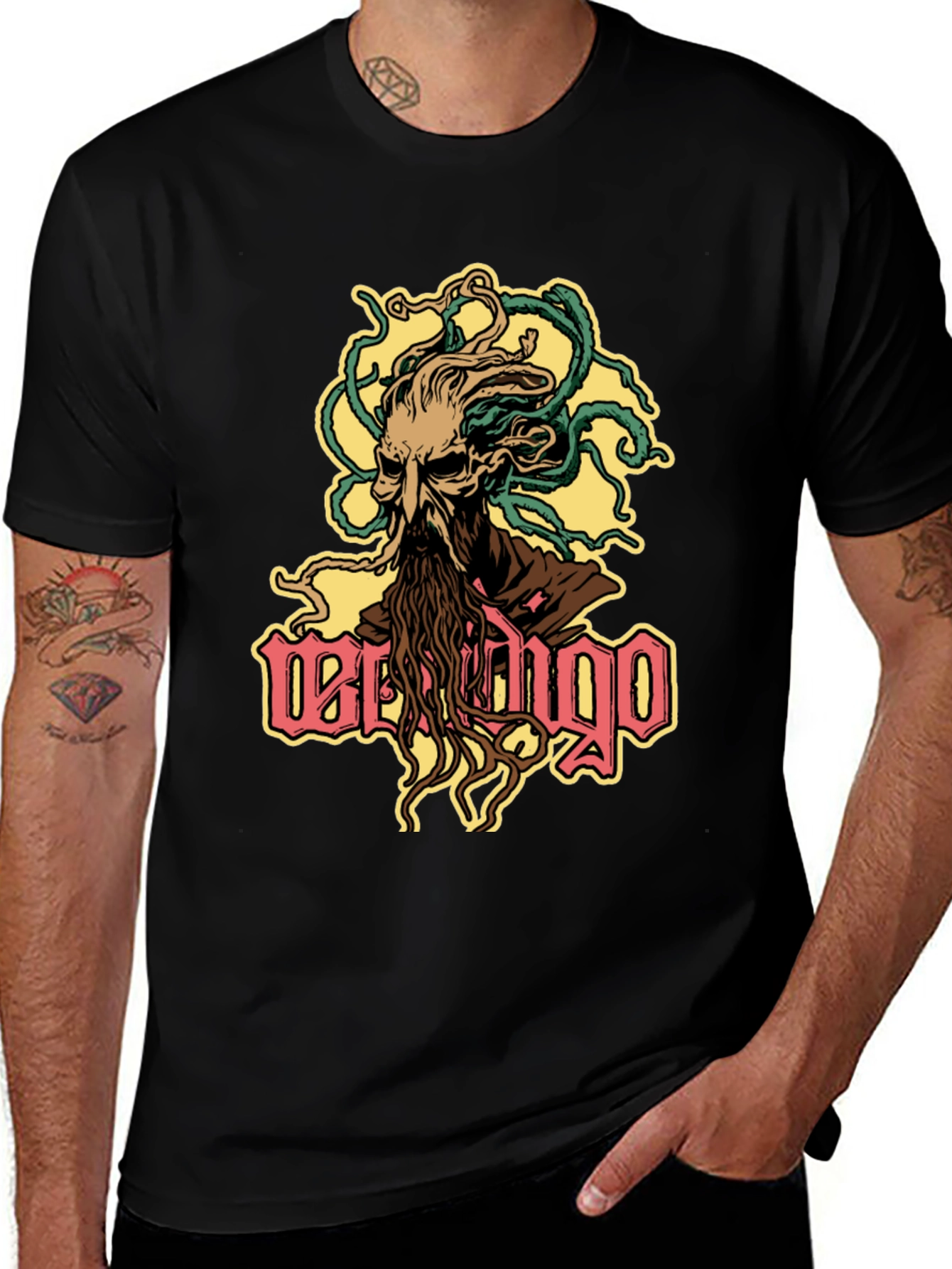 Wendigo Graphic Print Black T-Shirt