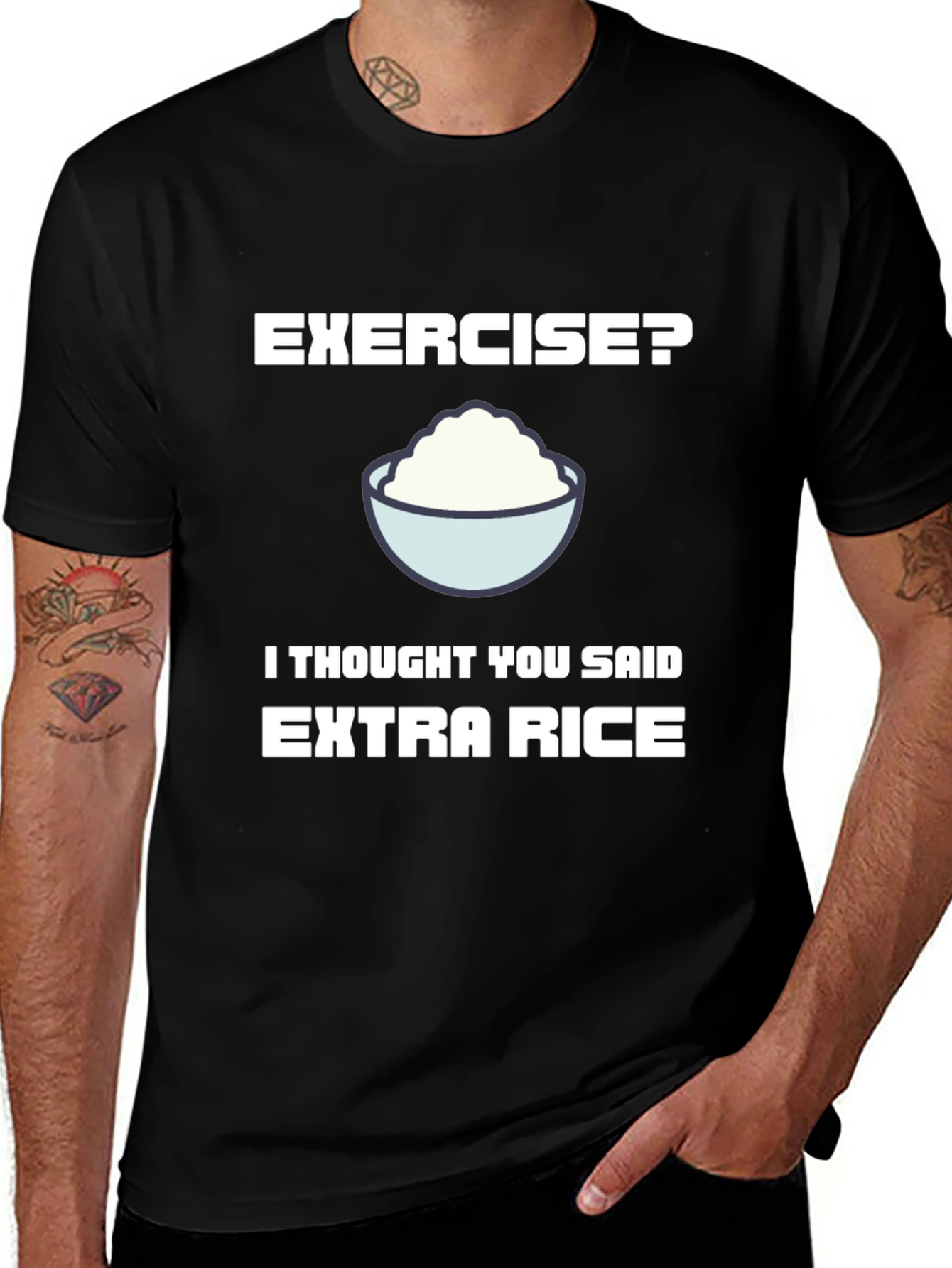 Variant 21 of Funny Extra Rice T-Shirt - Foodie Humor Tee