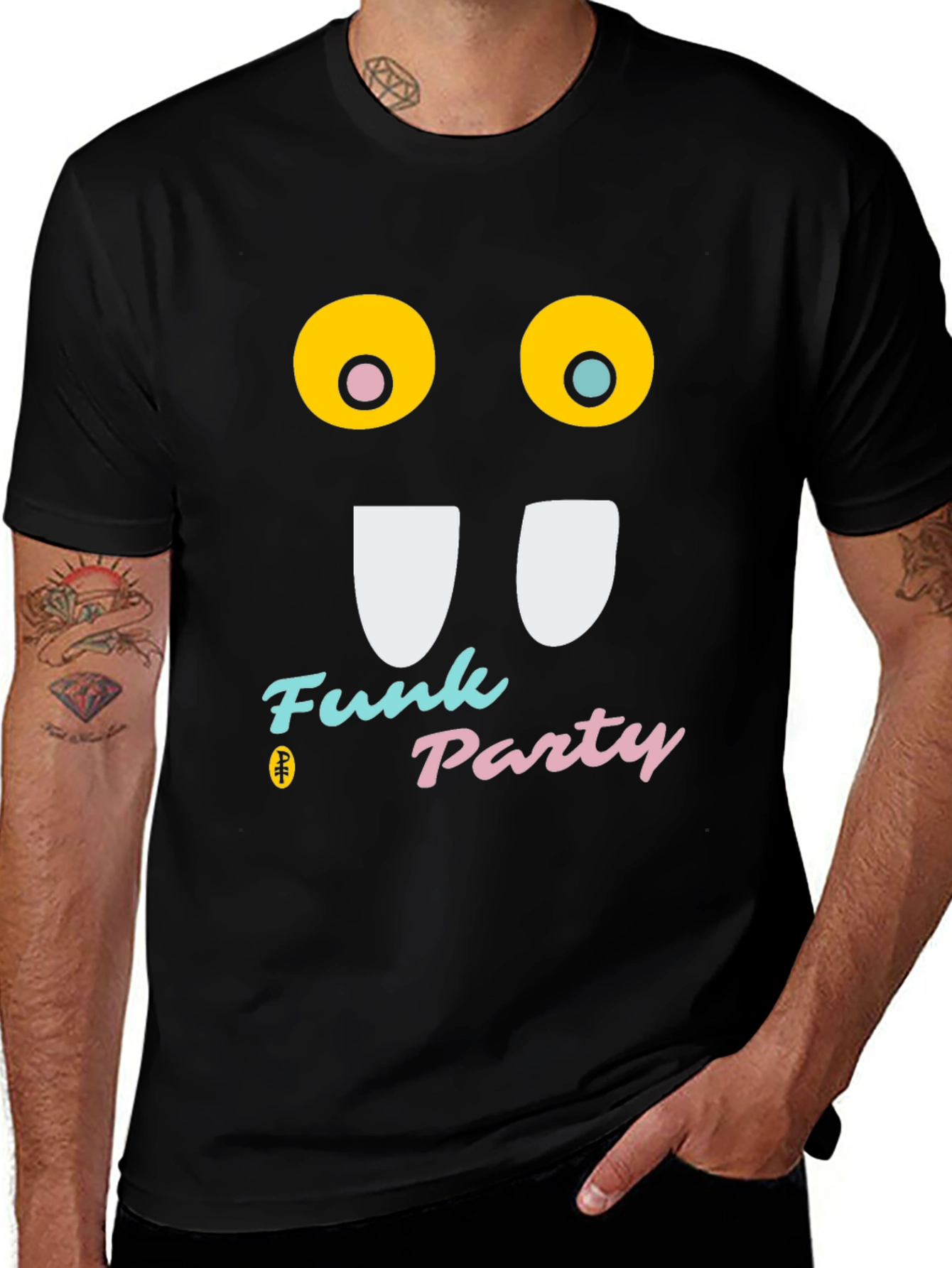 Variant 18 of Funky Party Black T-Shirt - Graphic Novelty Tee