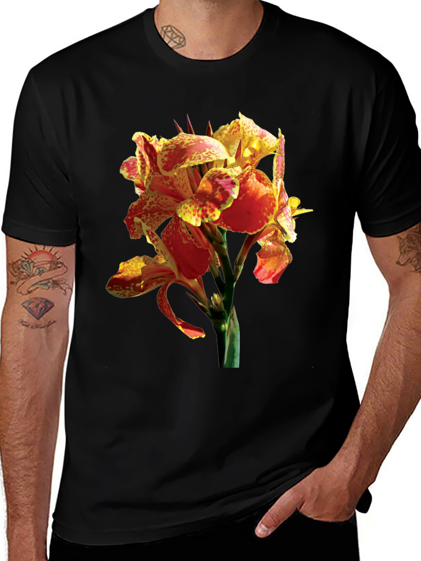 Variant 18 of Tropical Flower Graphic Tee - Vivid Floral Design