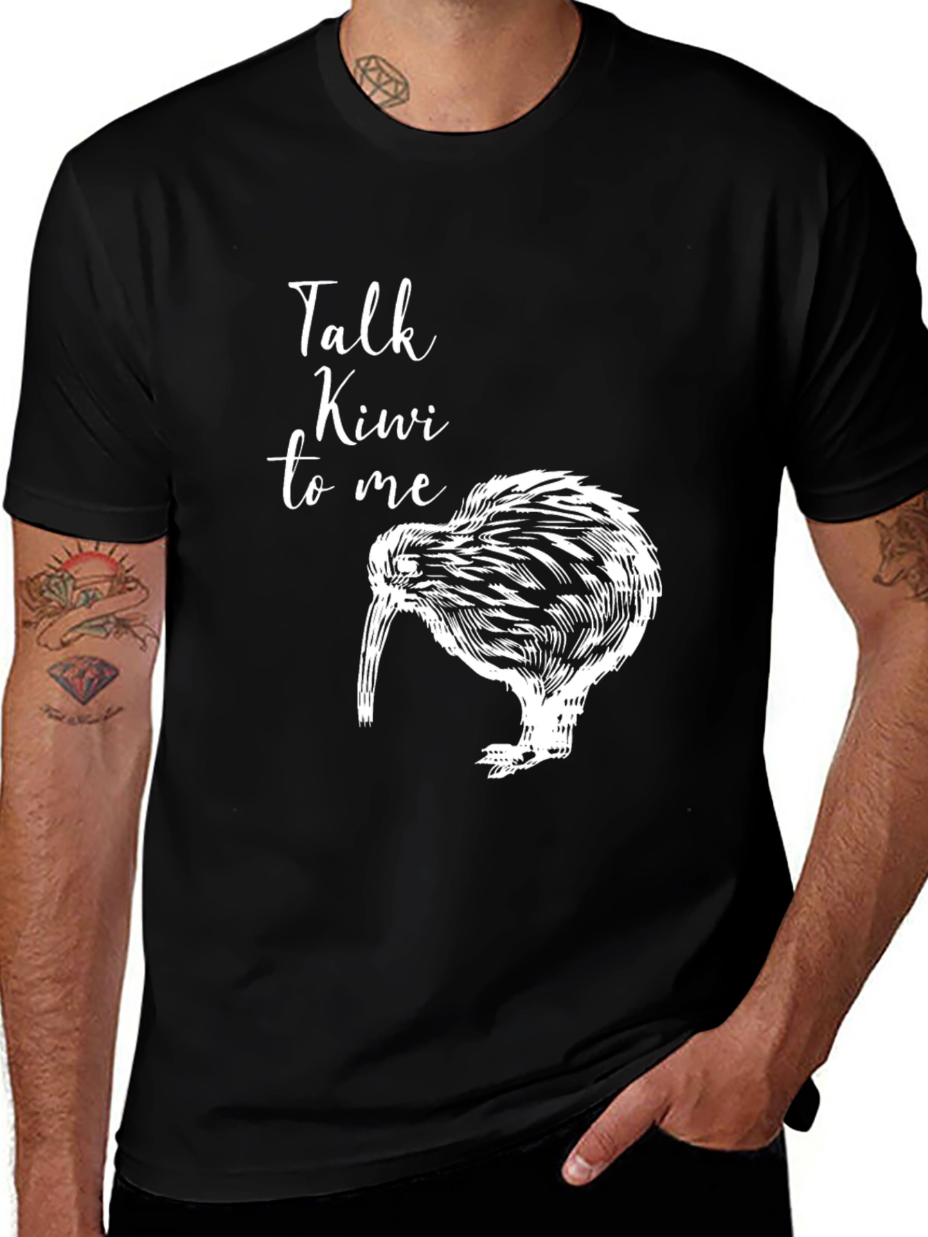 Variant 28 of Talk Kiwi To Me T-Shirt - Black