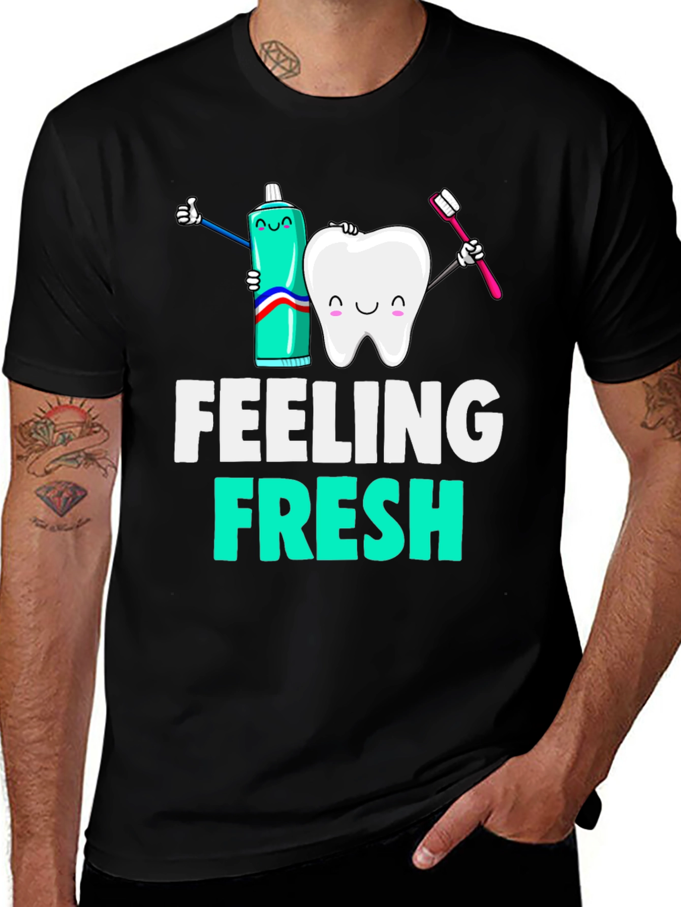 Variant 14 of Feeling Fresh Graphic Tee - Dental Hygiene Humor