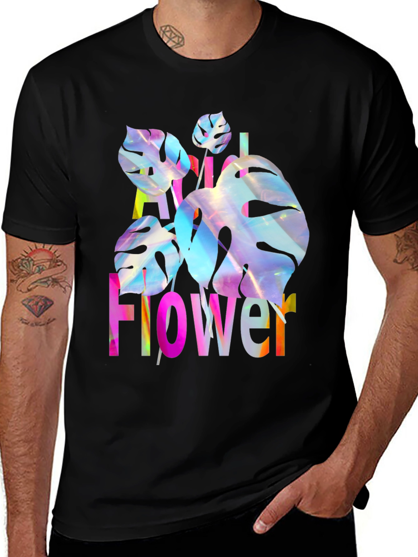 Variant 18 of Floral Graphic Print Men's T-Shirt