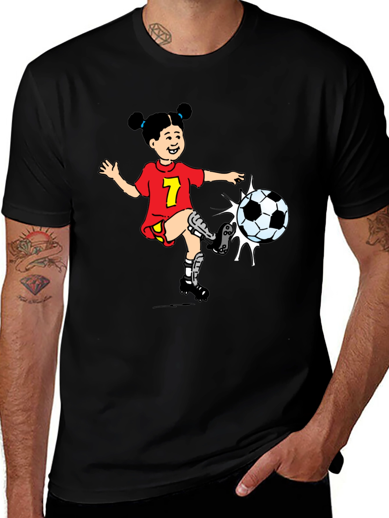Variant 22 of Girl Soccer Cartoon Graphic T-Shirt
