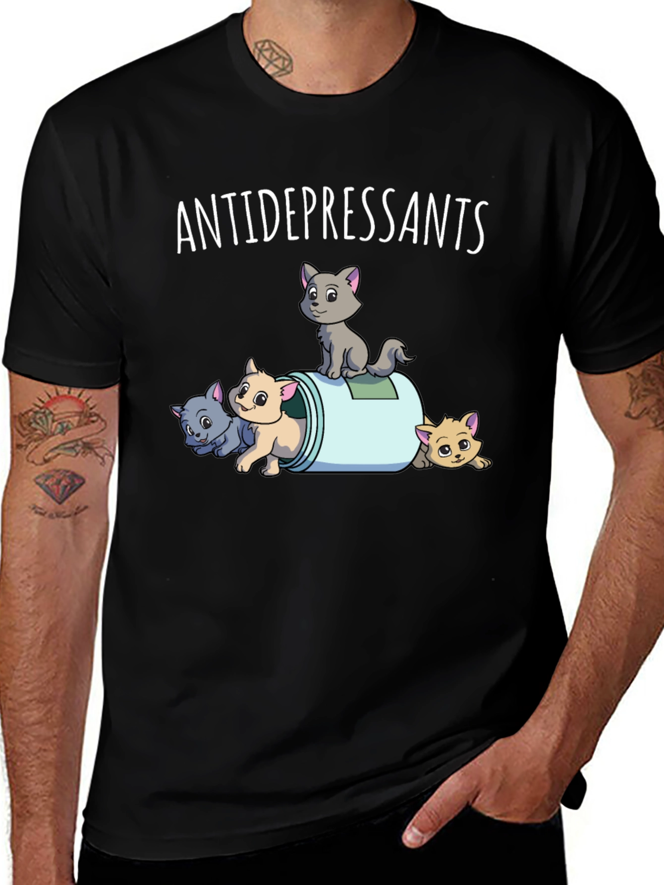 Variant 23 of Antidepressants Cats Graphic Tee