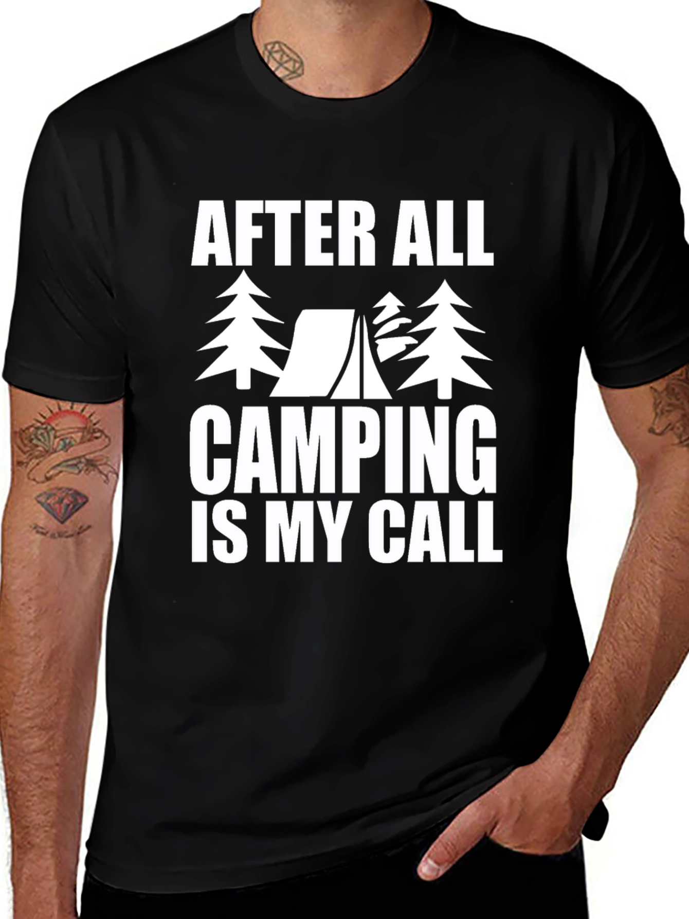 Variant 8 of Camping Is My Call Black T-Shirt