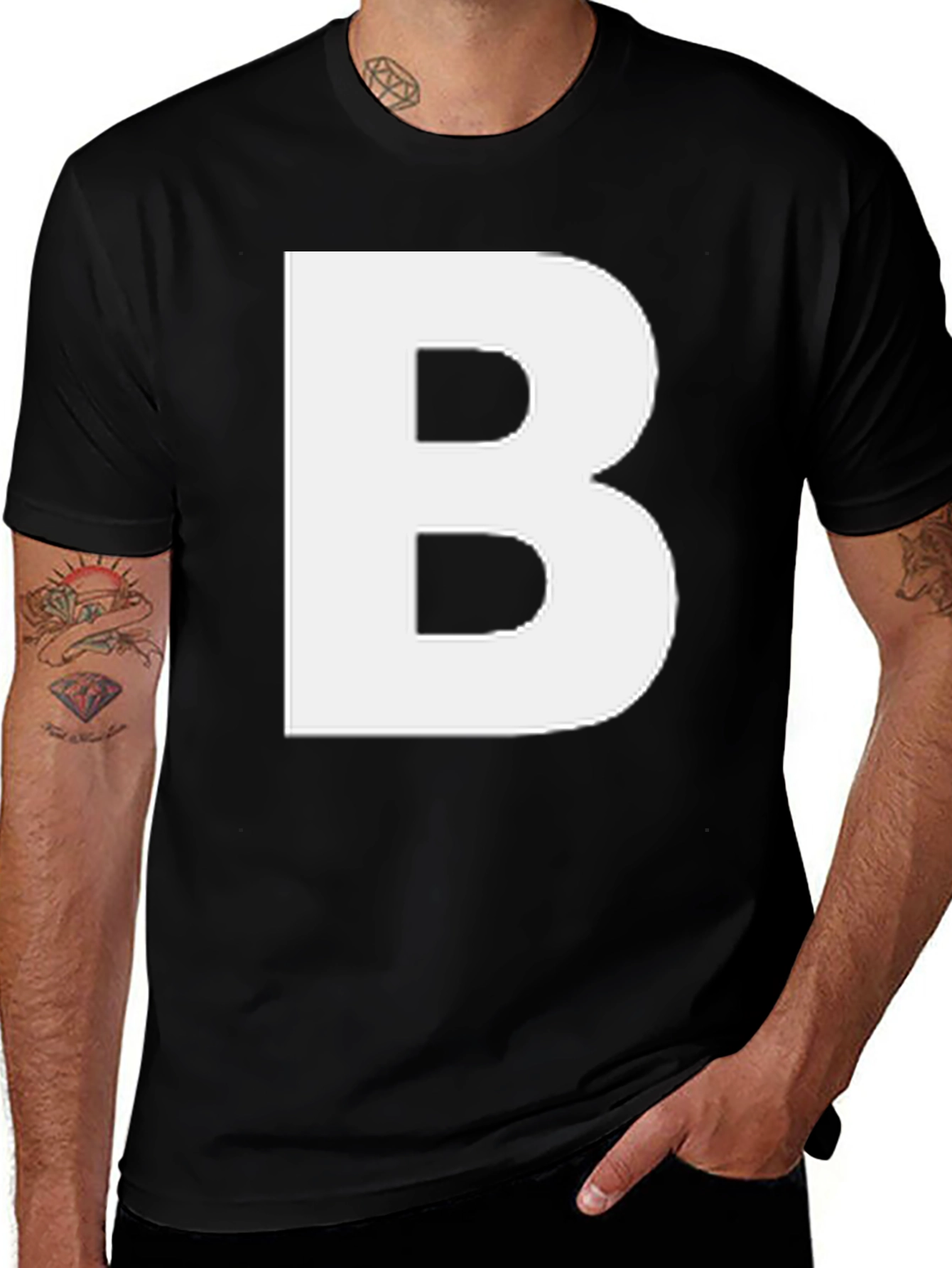 Bold Initial T-Shirt - Letter B Graphic Tee