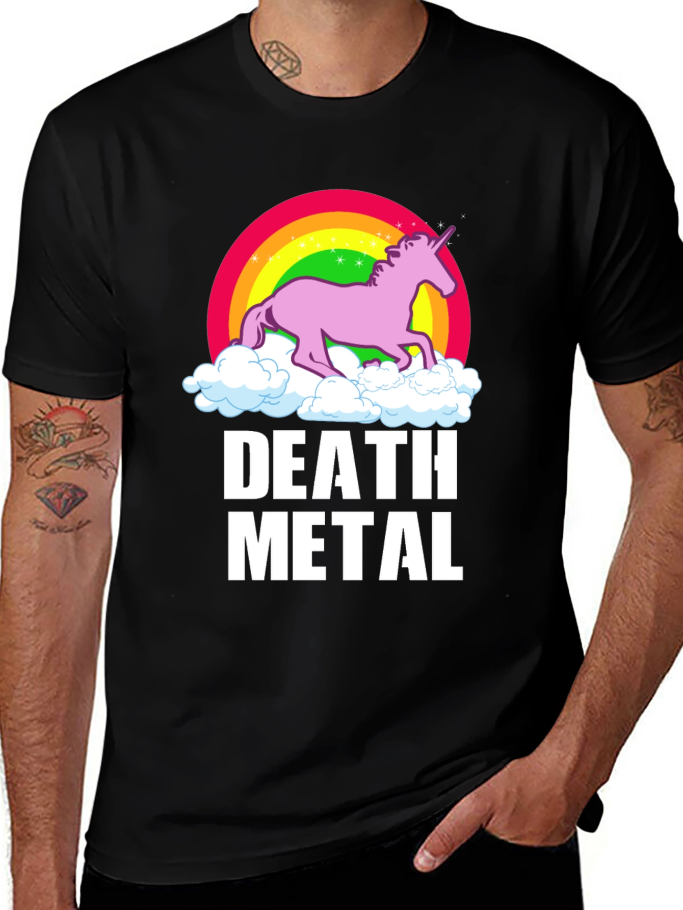 Variant 28 of Unicorn Rainbow Death Metal T-Shirt