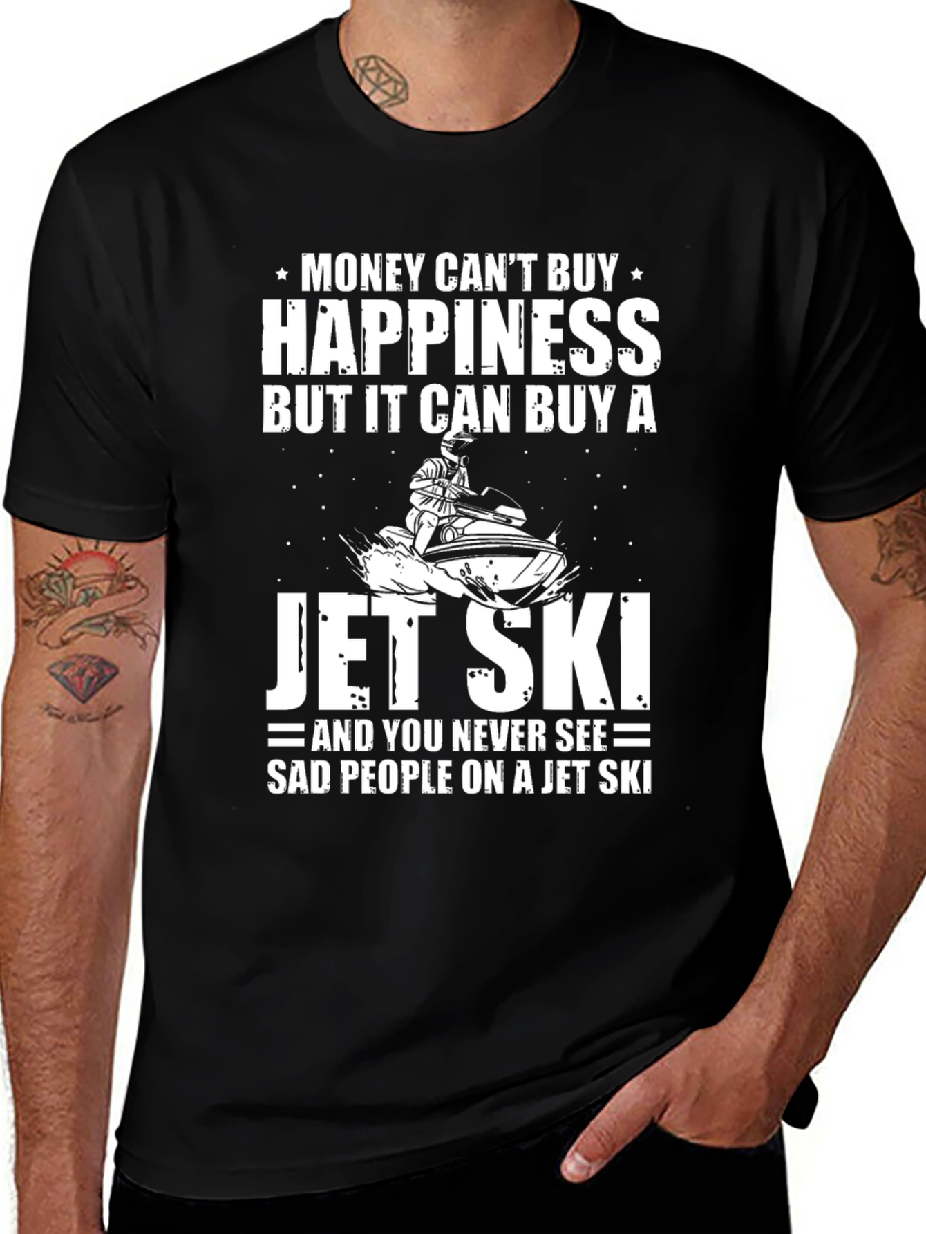 Variant 7 of Jet Ski Happiness T-Shirt: Money Can't Buy It