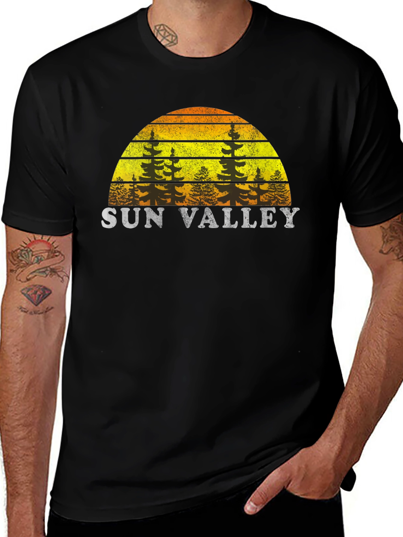 Variant 13 of Sun Valley Vintage Style Black T-Shirt