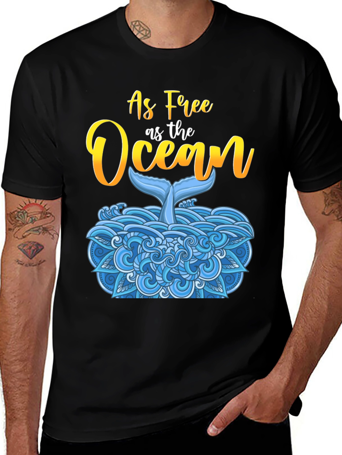Variant 21 of Ocean Freedom T-Shirt - Stylish Whale Design
