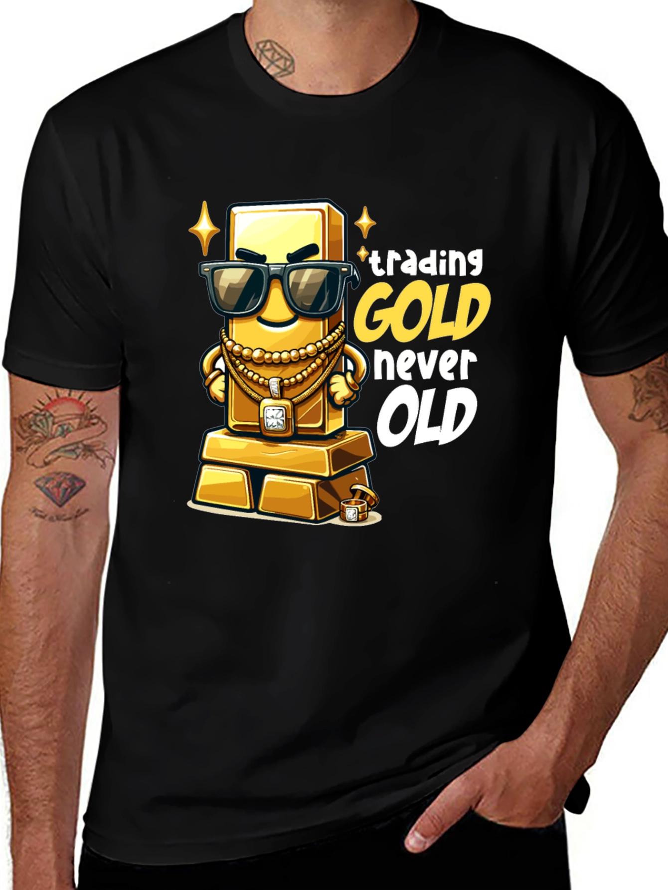 Variant 10 of Trading Gold Never Old Black T-Shirt