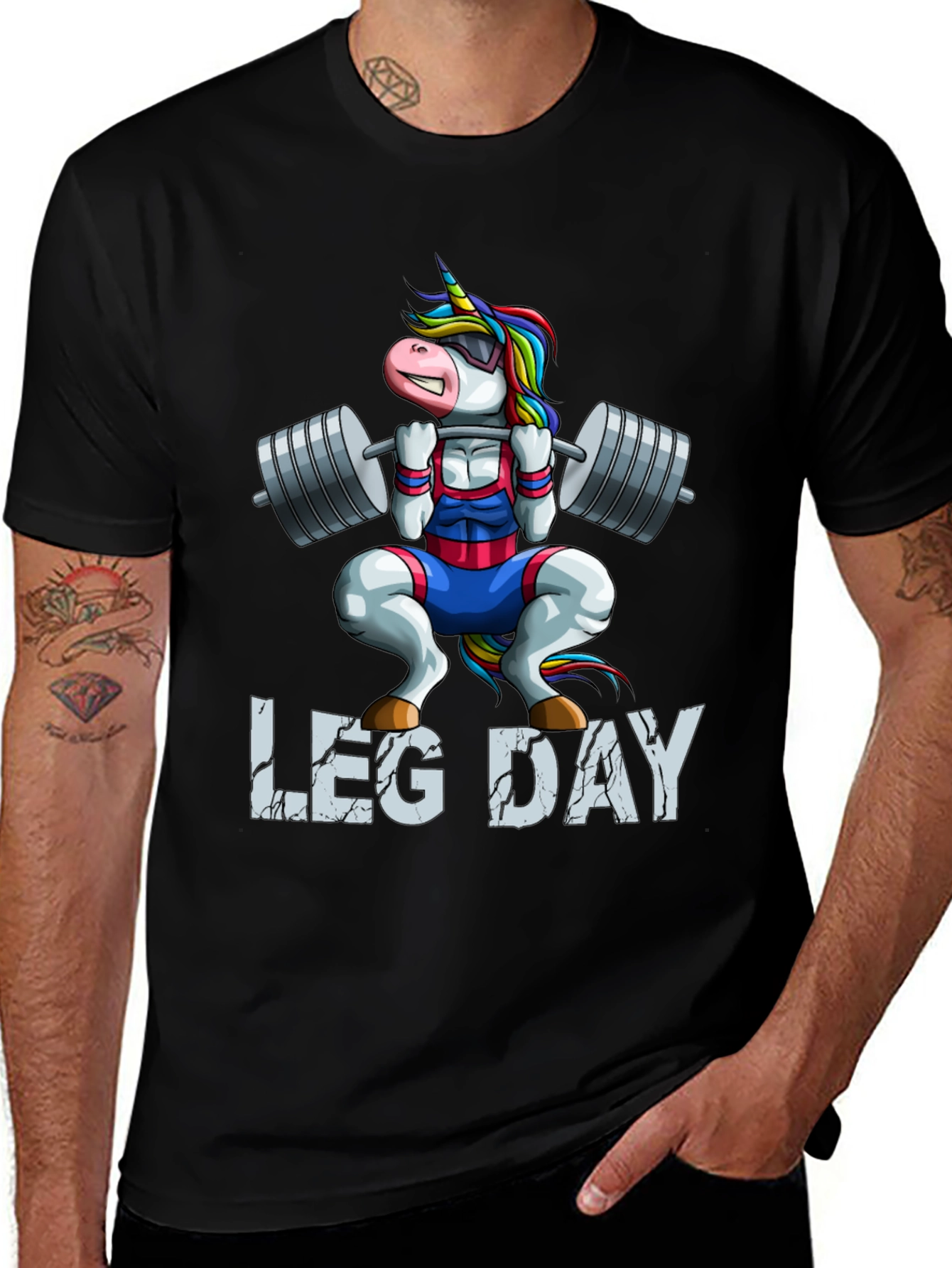 Unicorn Leg Day T-Shirt - Weightlifting Gym Tee