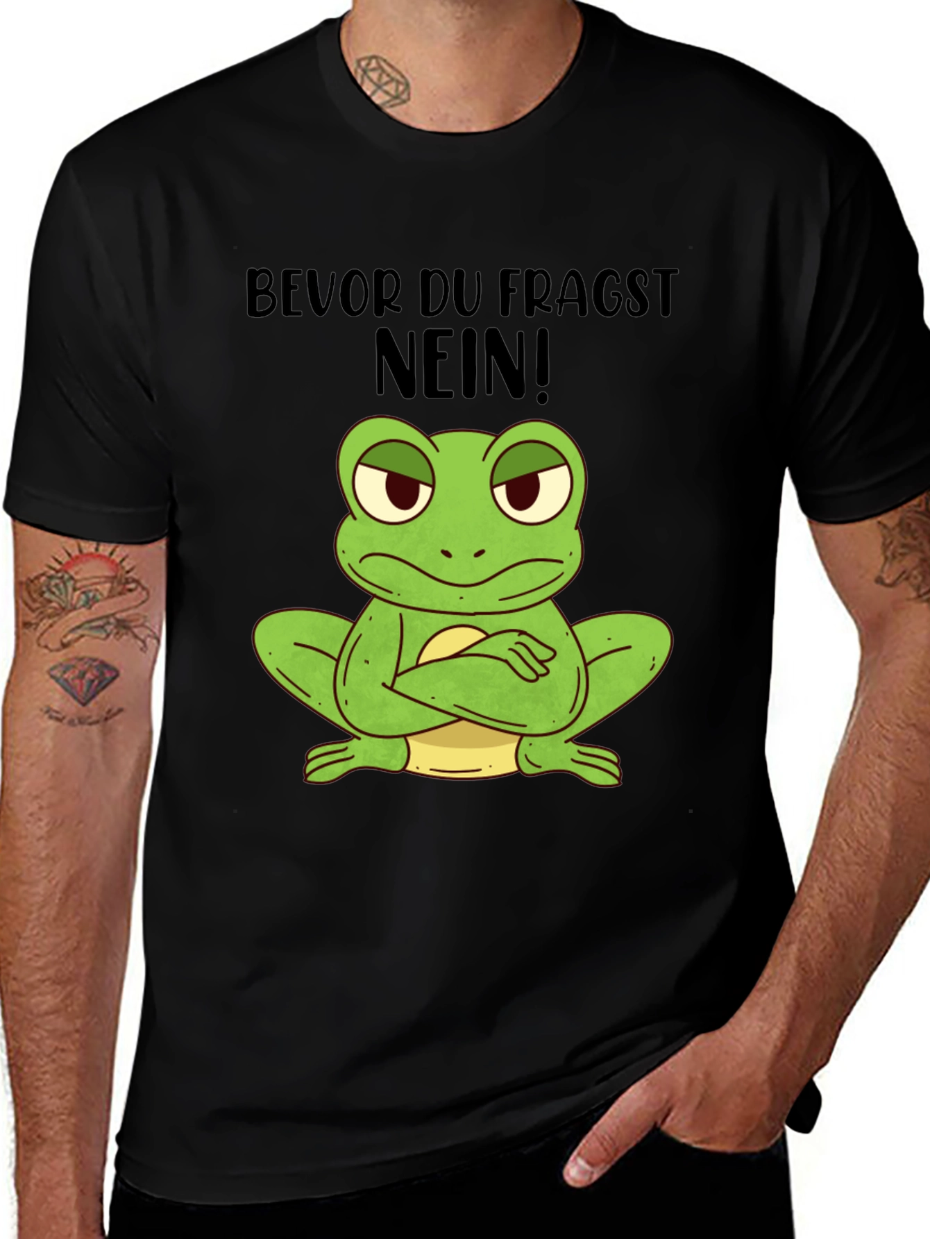 Variant 14 of Funny Frog T-Shirt - "Bevor Du Fragst, NEIN!"