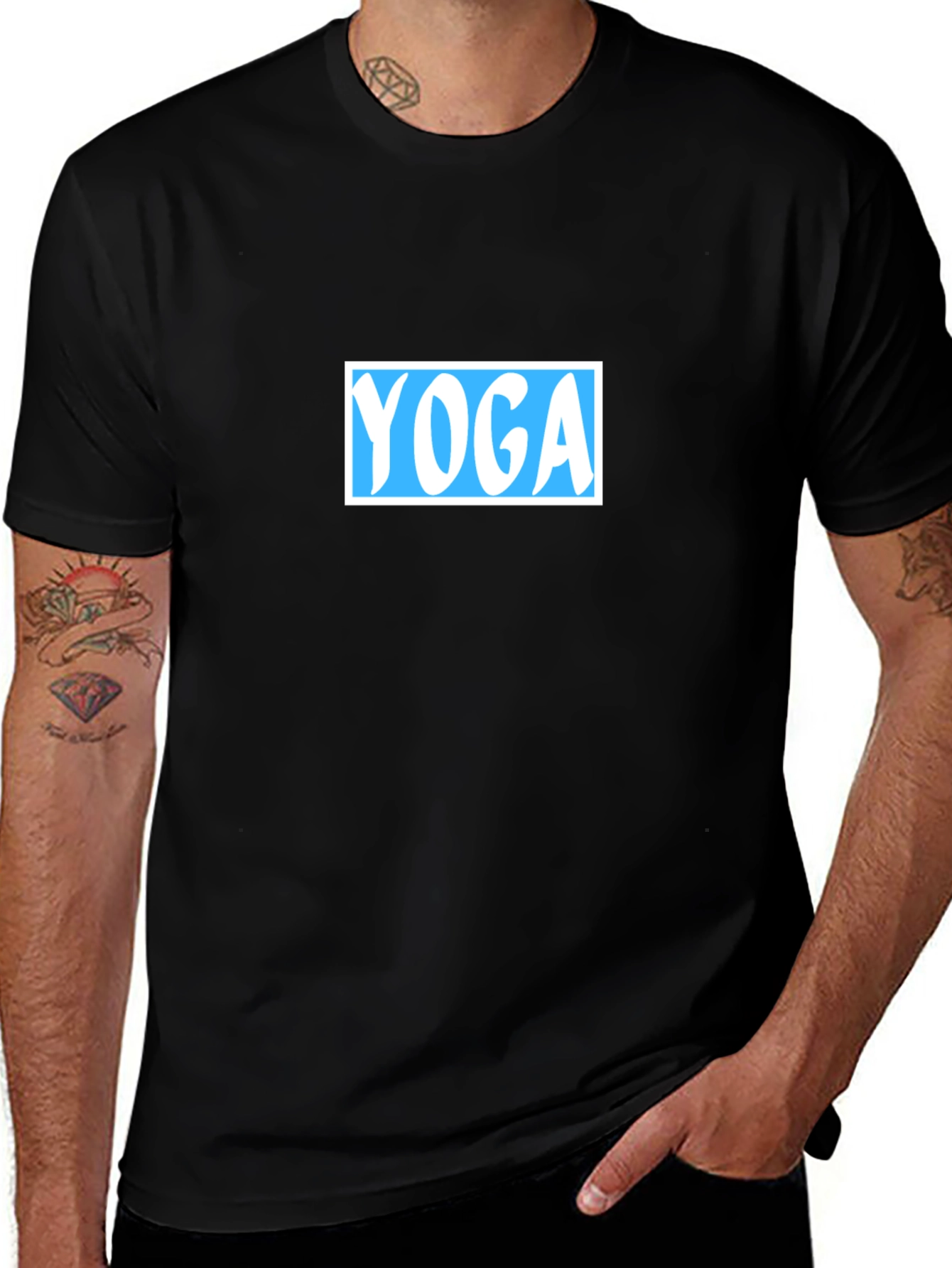 Variant 7 of Yoga Graphic Print Black T-Shirt
