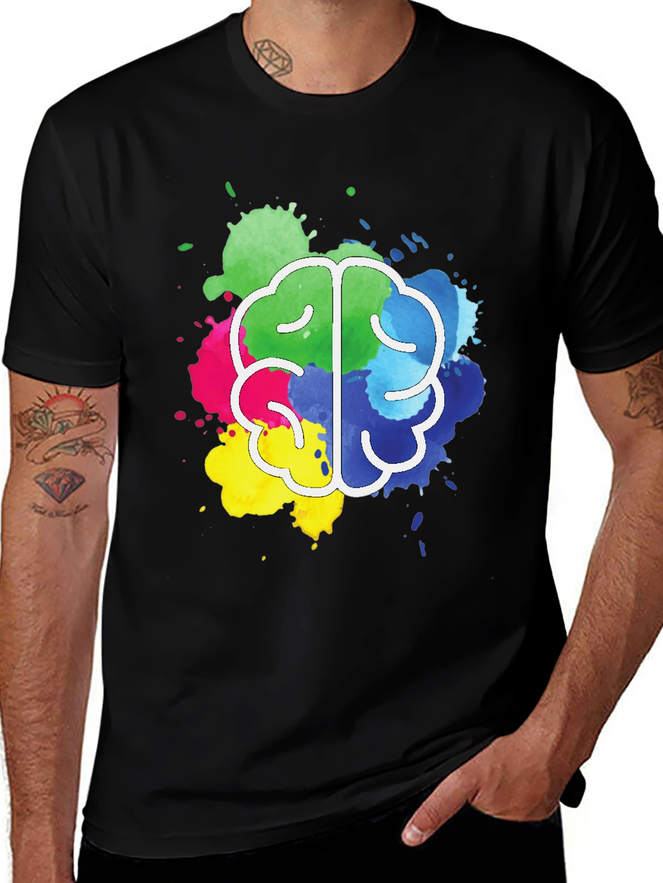 Variant 2 of Colorful Brain Splatter T-Shirt