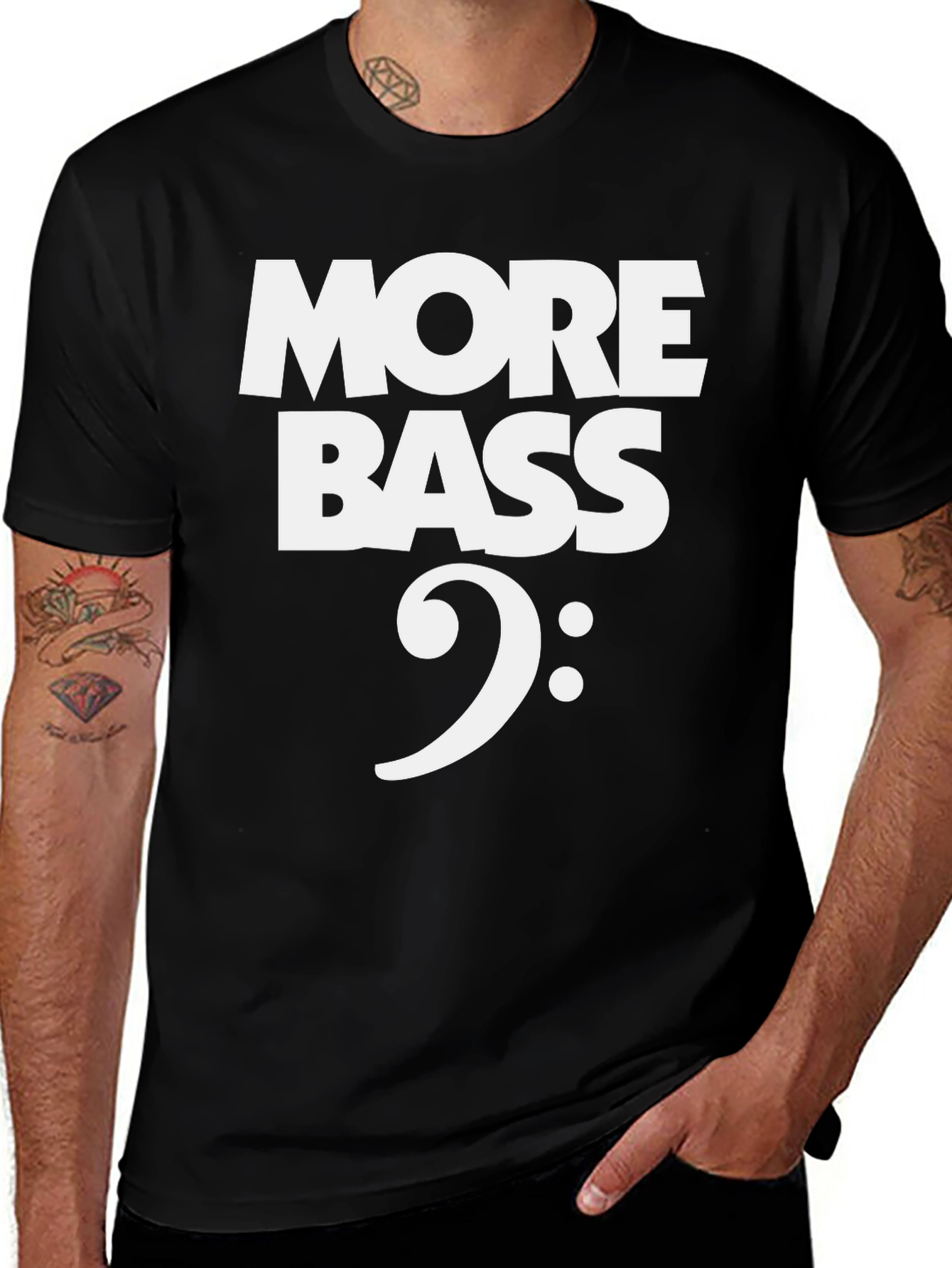 Variant 6 of More Bass Clef T-Shirt - Music Lover Tee