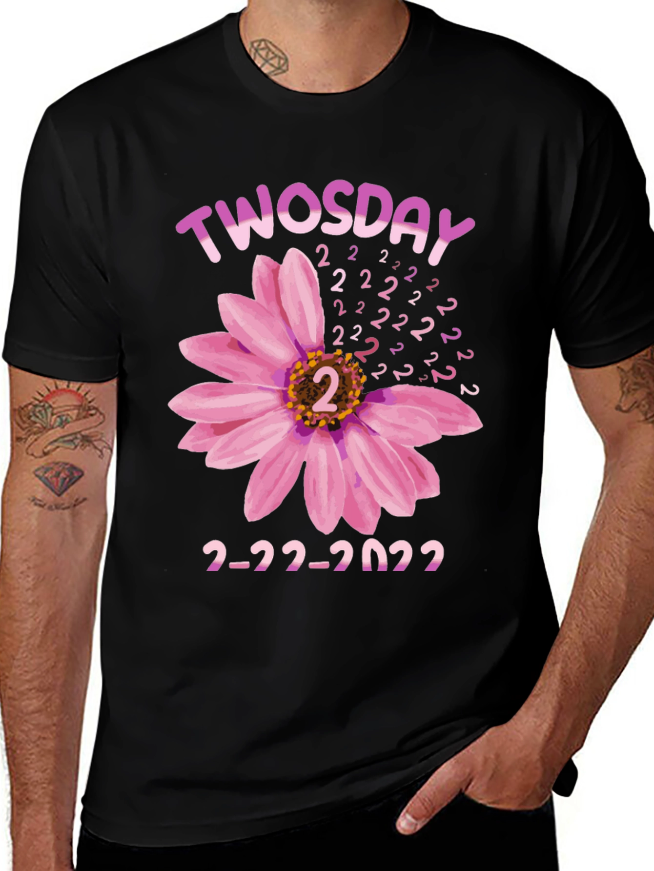 Twosday 2-22-2022 Floral Graphic T-Shirt