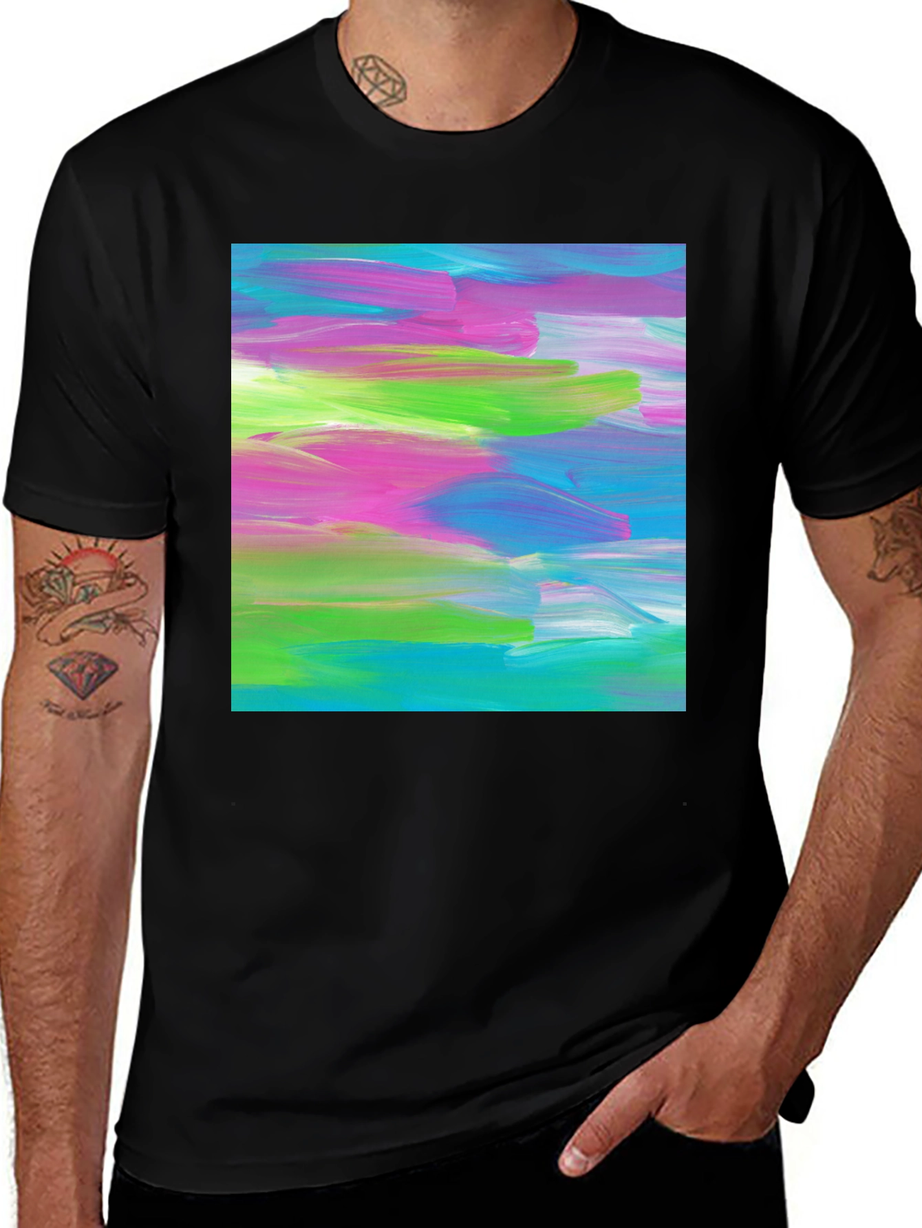 Variant 6 of Abstract Art Graphic Tee - Modern Brushstroke T-Shirt