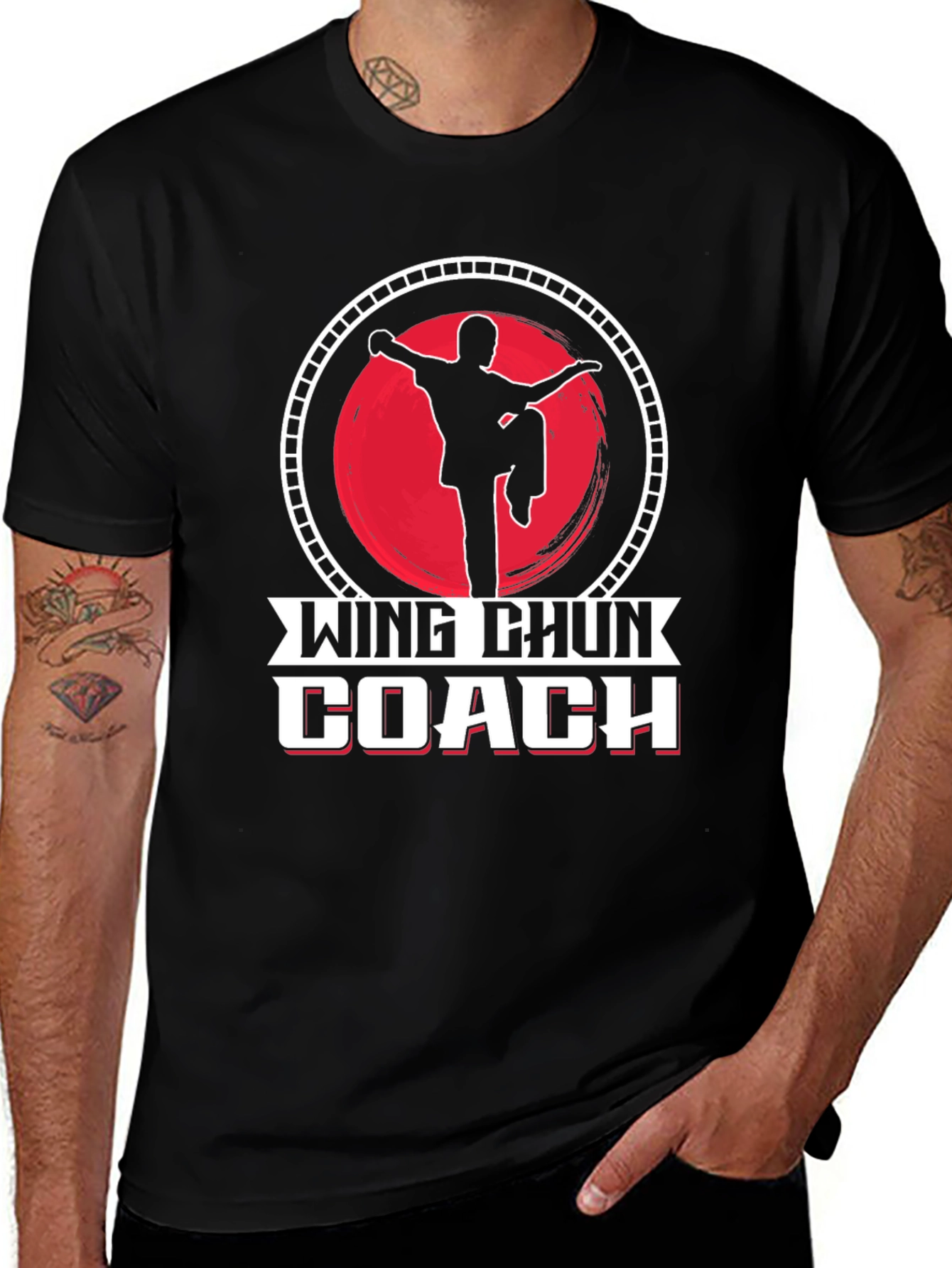 Variant 9 of Wing Chun Coach Black T-Shirt