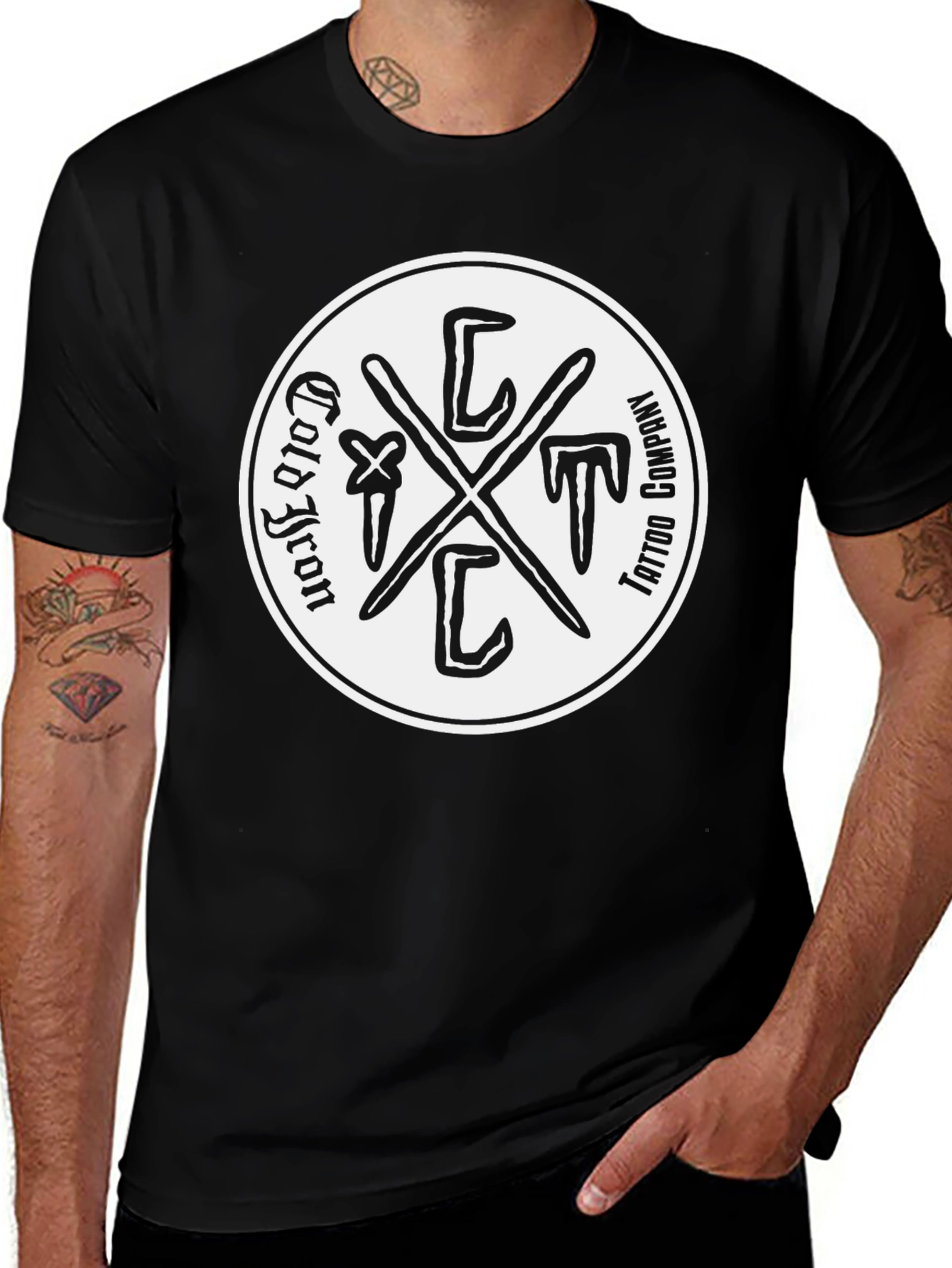 Variant 7 of Cold Iron Tattoo Company Black T-Shirt