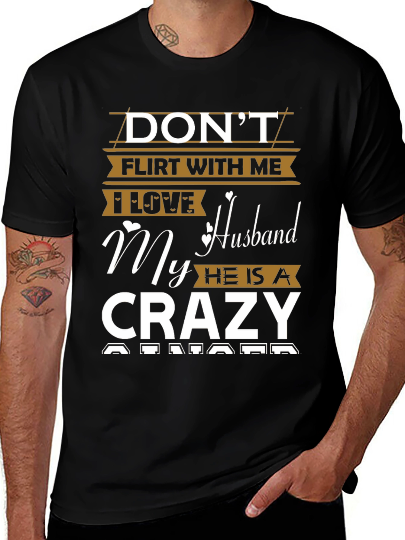 Variant 11 of Don't Flirt With Me T-Shirt, Crazy Husband Tee