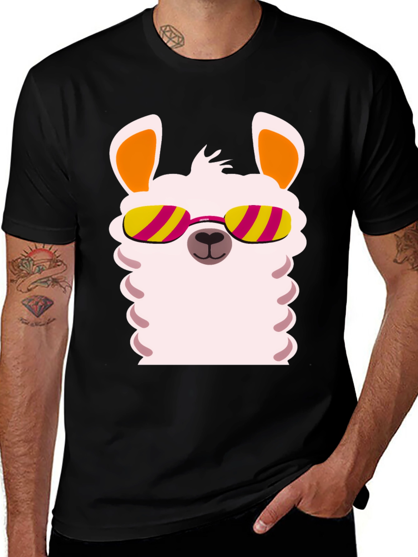 Variant 6 of Cool Llama Graphic Tee - Black