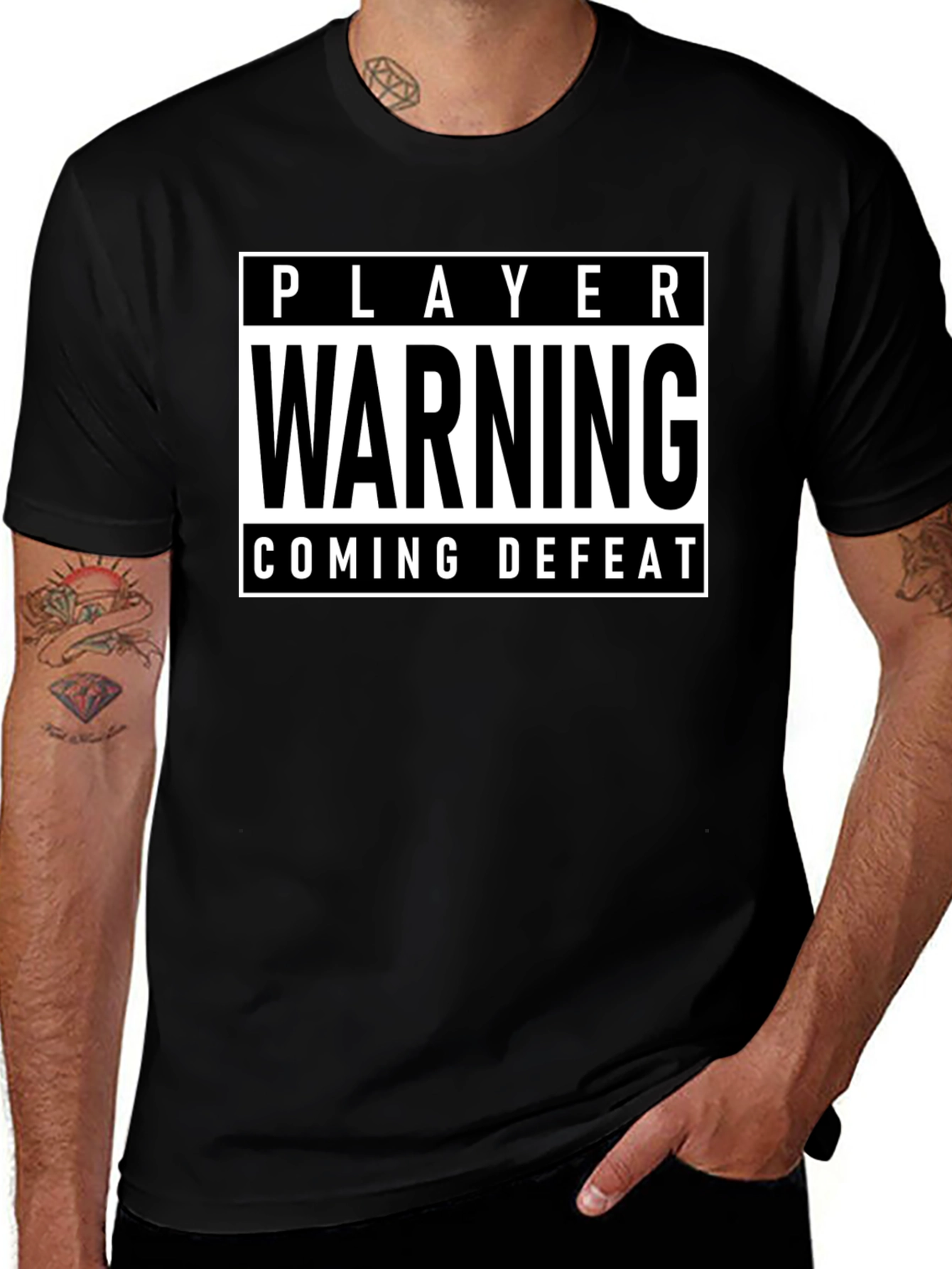 Variant 20 of Player Warning T-Shirt - Coming Defeat Gamer Tee