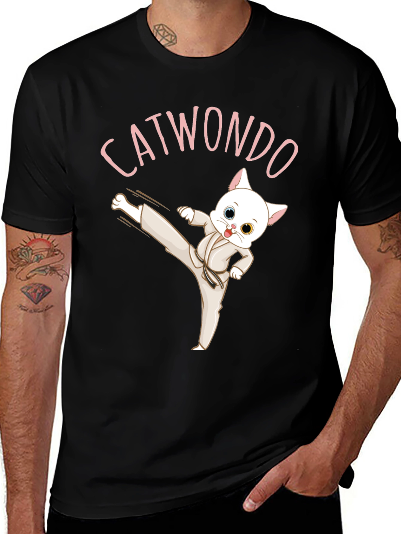 Variant 21 of Catwondo T-Shirt: Karate Cat Tee