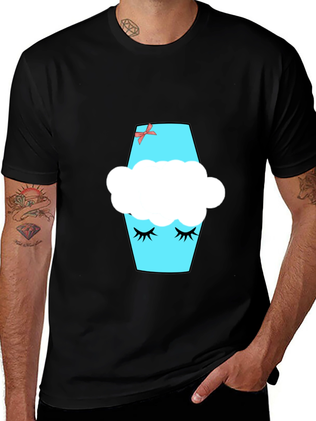 Variant 20 of Whimsical Coffin Cloud Graphic Tee