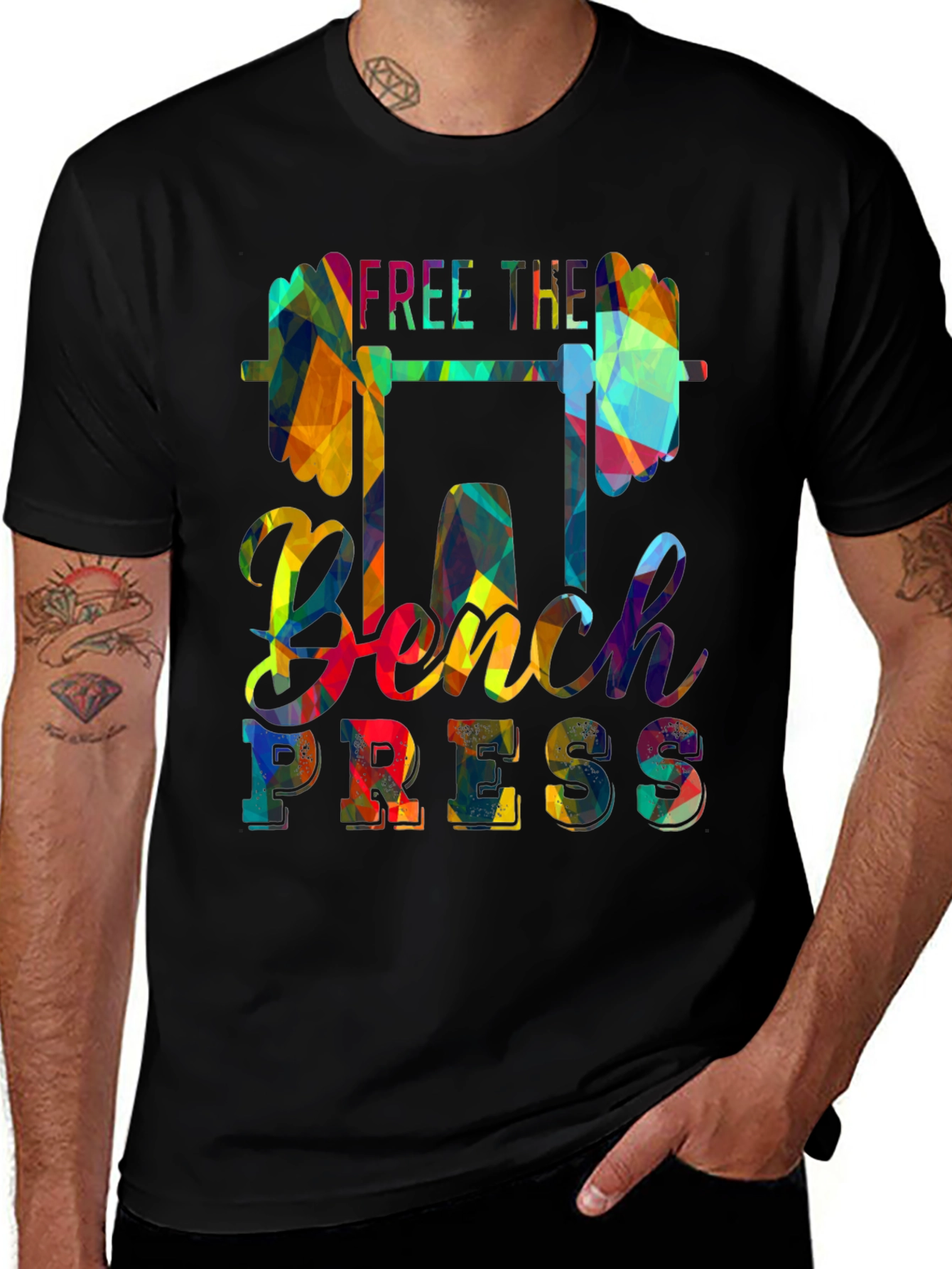 Variant 15 of Free The Bench Press Colorful Graphic T-Shirt