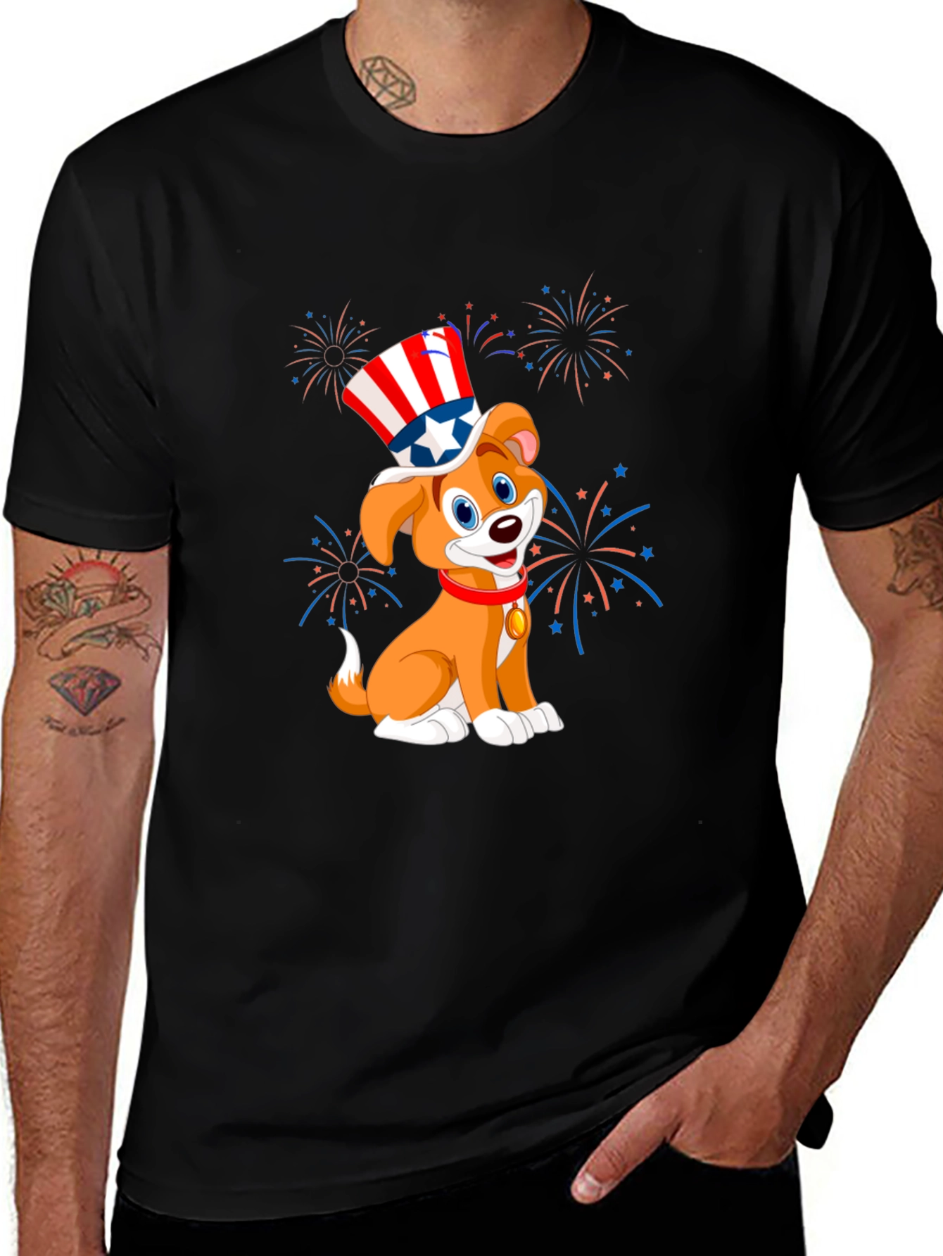 Variant 5 of Patriotic Pup Tee - USA Dog Graphic