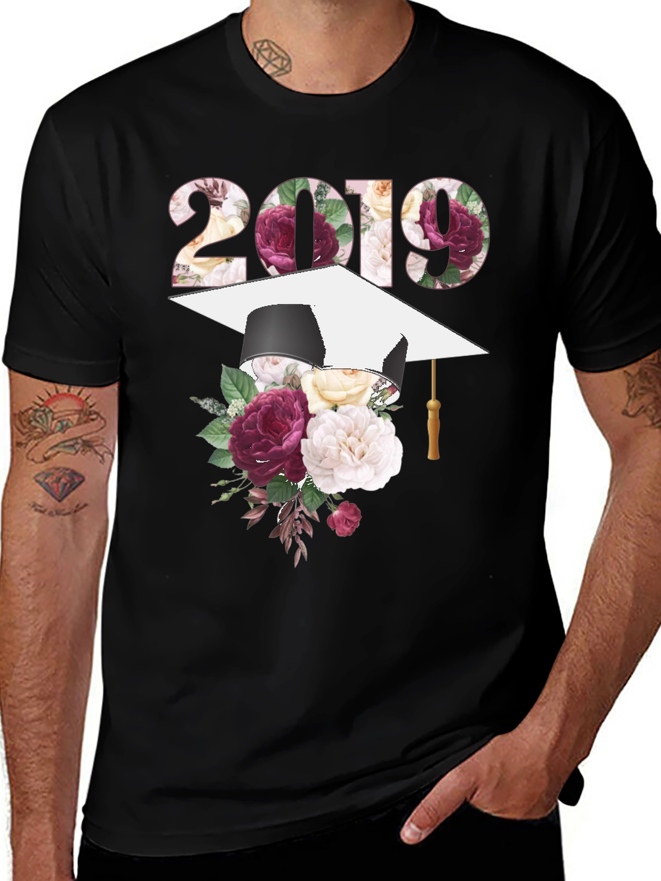Variant 6 of 2019 Floral Graduation Cap T-Shirt