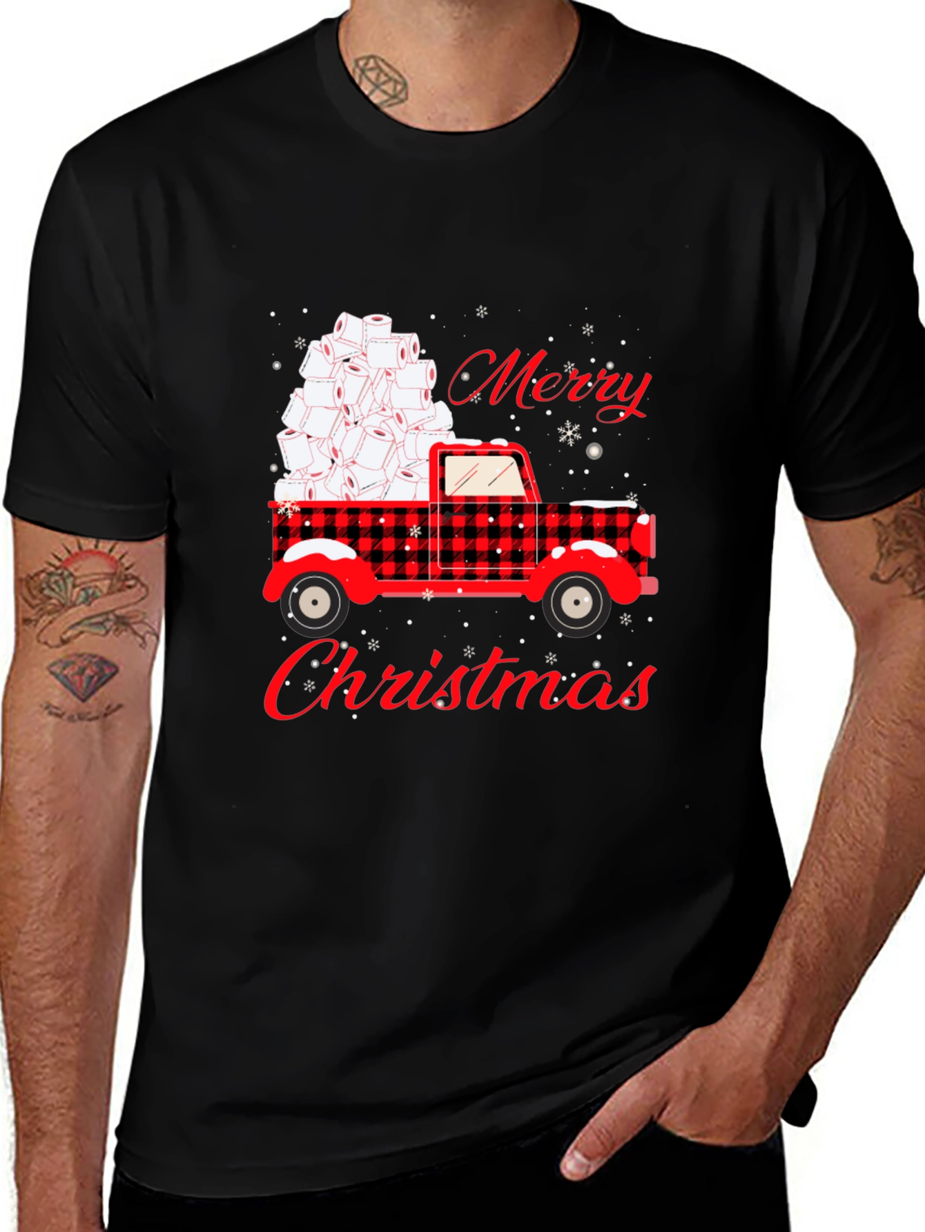Variant 15 of Merry Christmas Toilet Paper Truck Tee