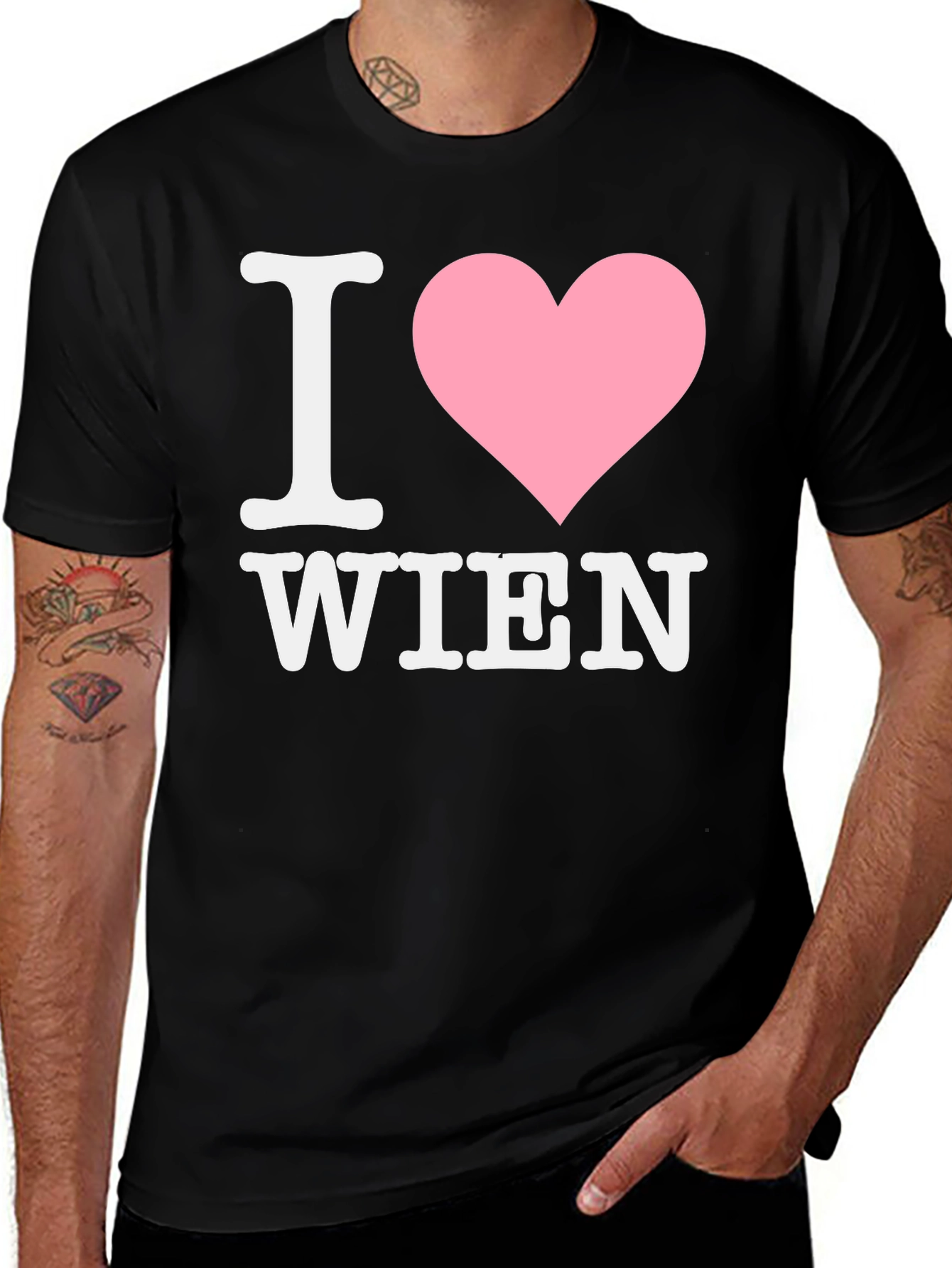 I Heart Wien Graphic Tee - Black