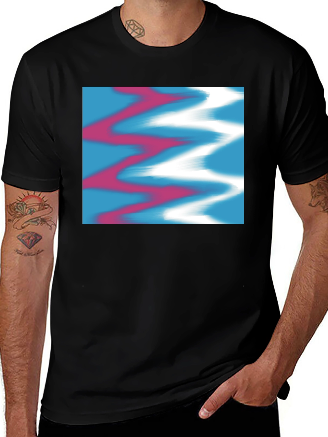 Variant 26 of Modern Art Graphic Tee - Stylish Black T-Shirt
