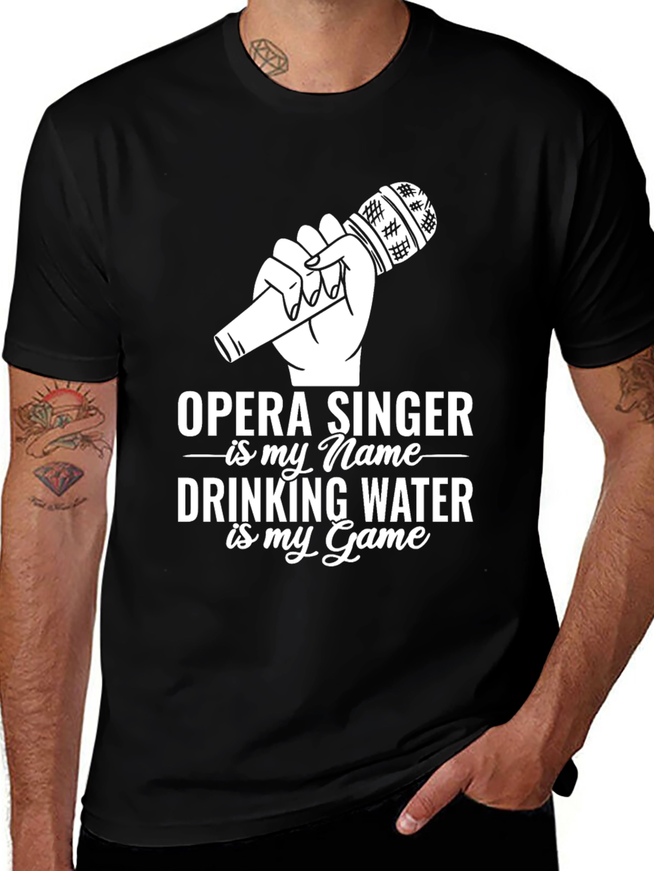 Variant 16 of Opera Singer Drinking Water T-Shirt