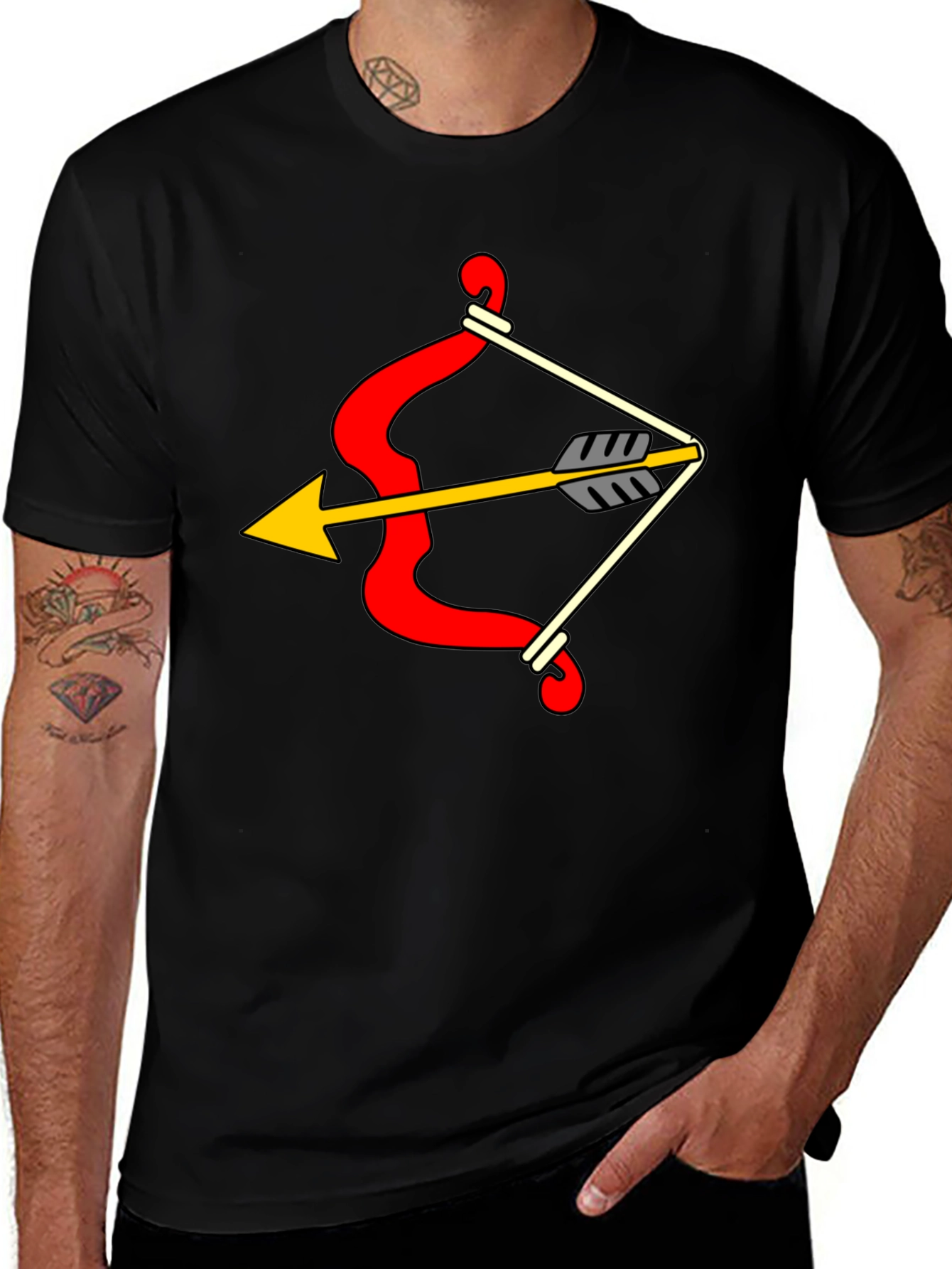 Bow and Arrow Graphic Tee - Novelty Design T-Shirt